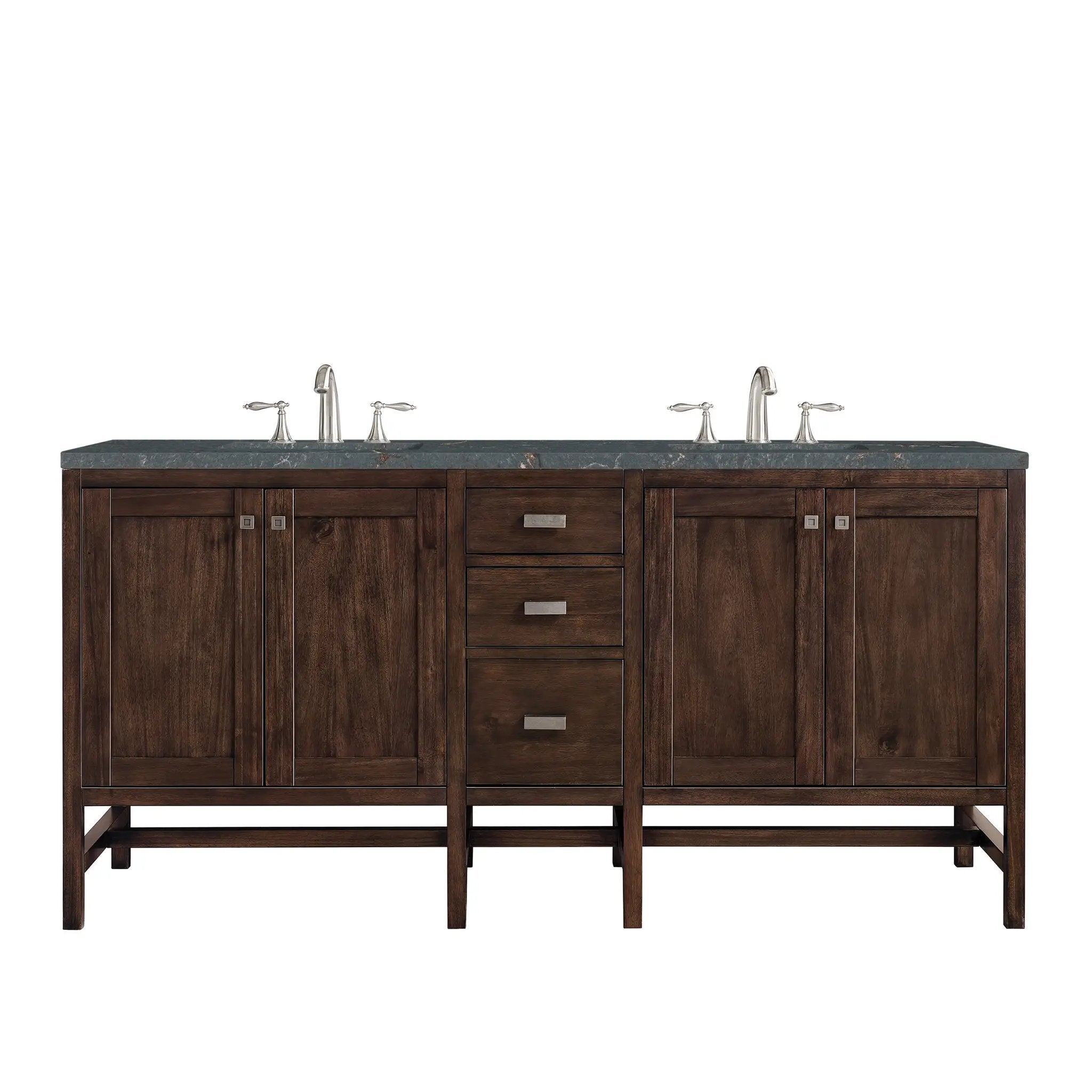 James Martin Addison 72" Double Vanity Set - Mid-Century Acacia by James Martin Vanities