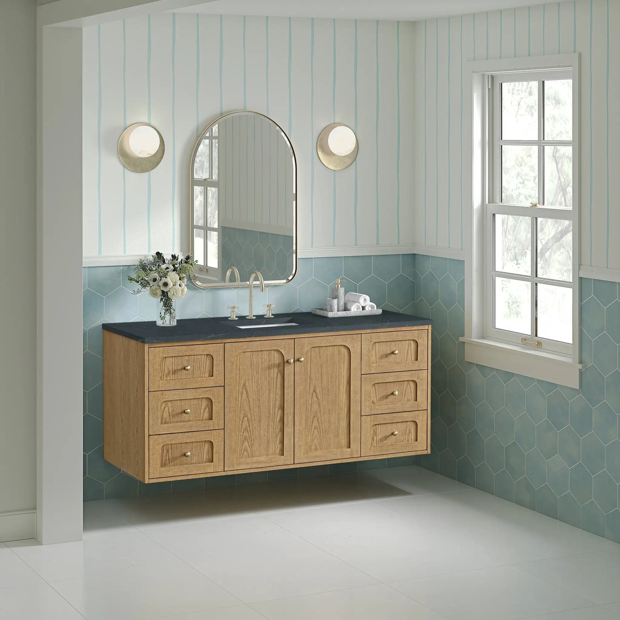 light natural oak vanity