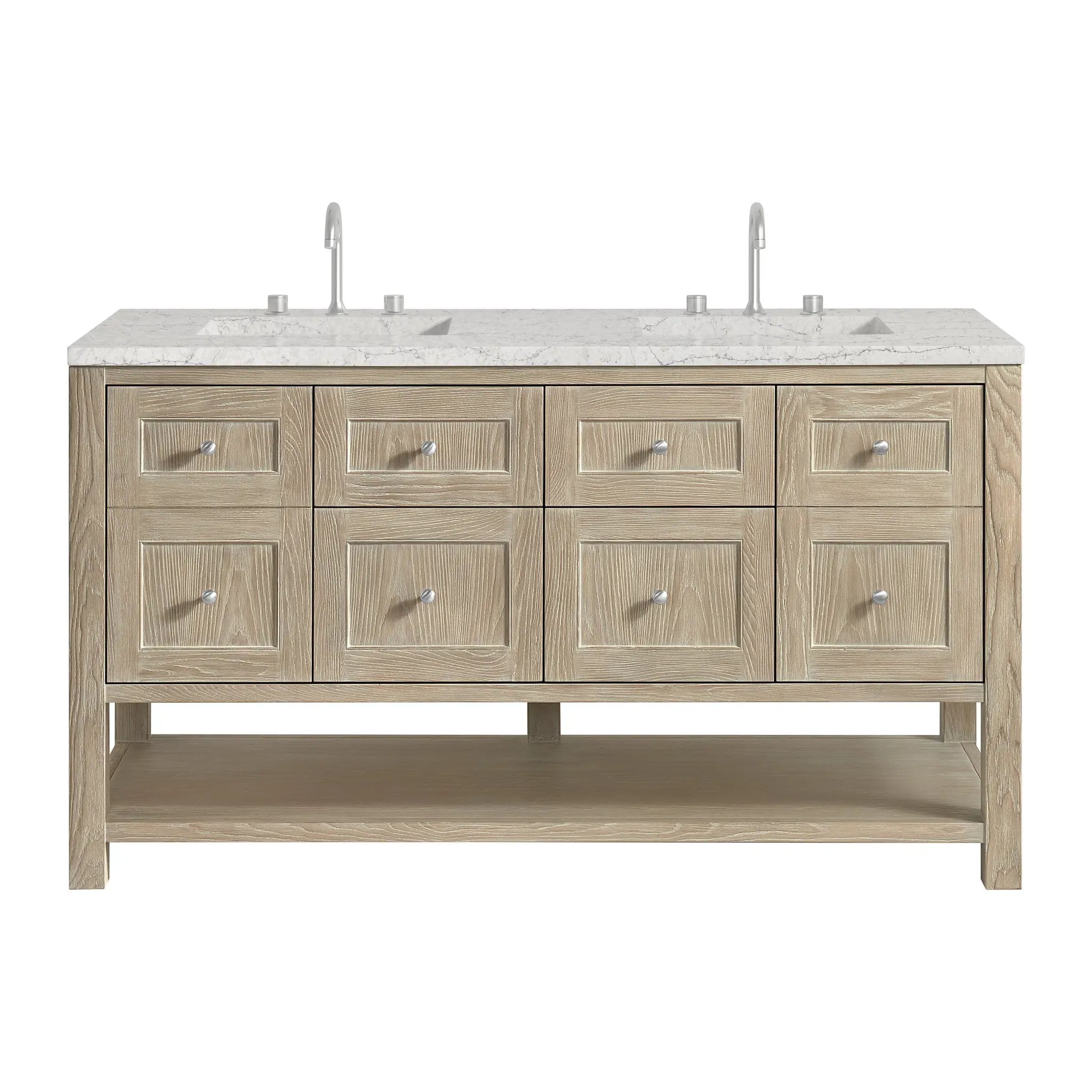 James Martin Breckenridge 60" Double Vanity Set - Whitewashed Oak by James Martin Vanities