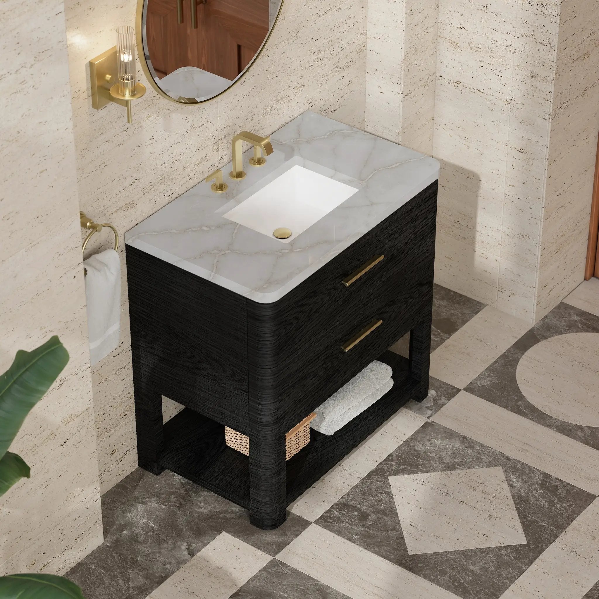carbon oak vanity