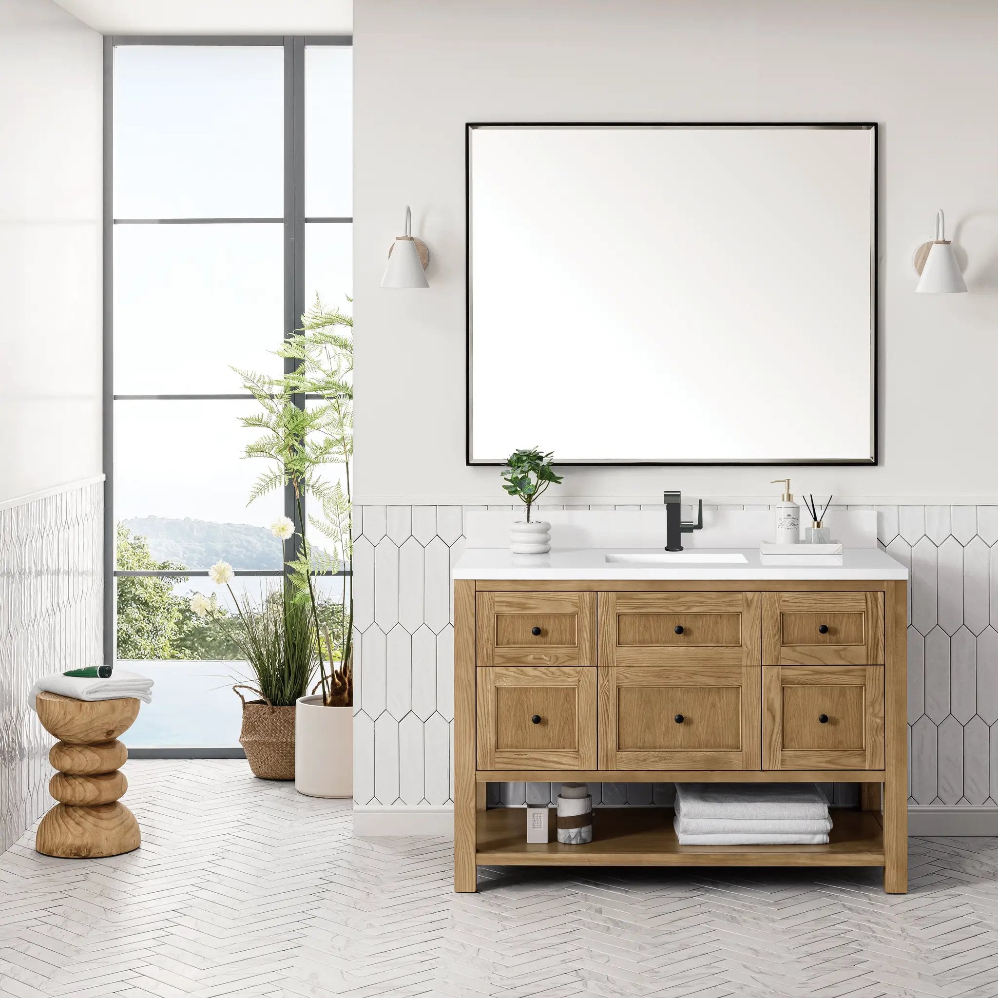 light natural oak vanity