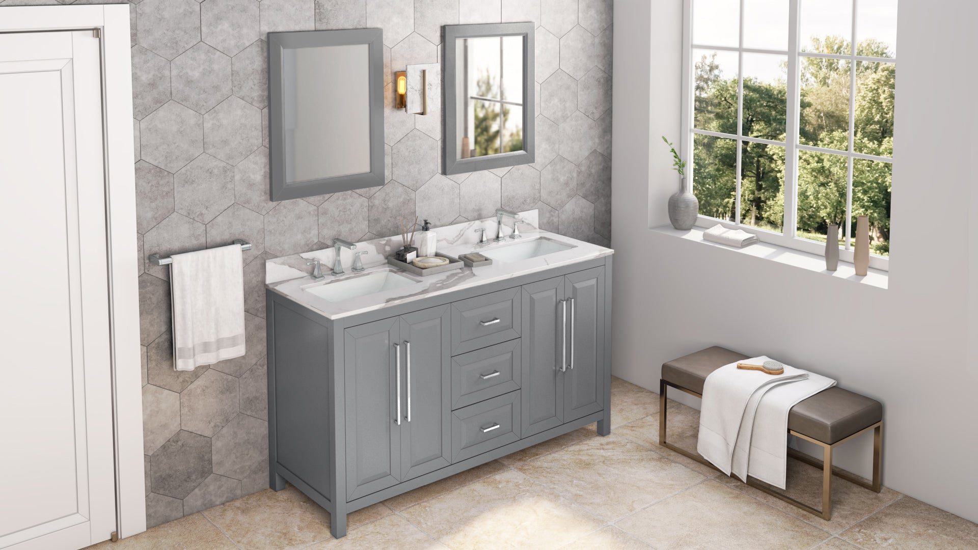 grey vanity