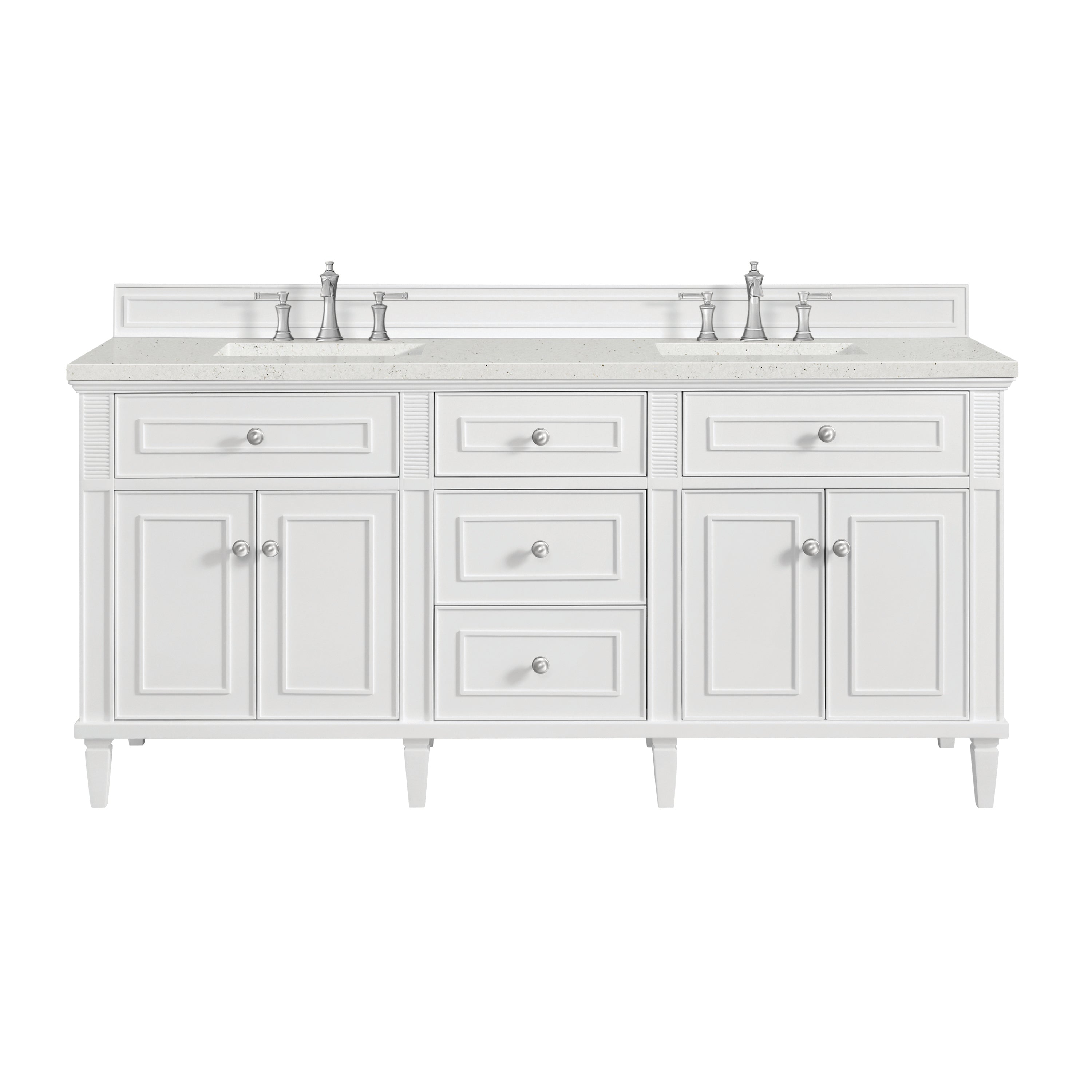 James Martin Lorelai 72" Double Vanity Set - Bright White by James Martin Vanities