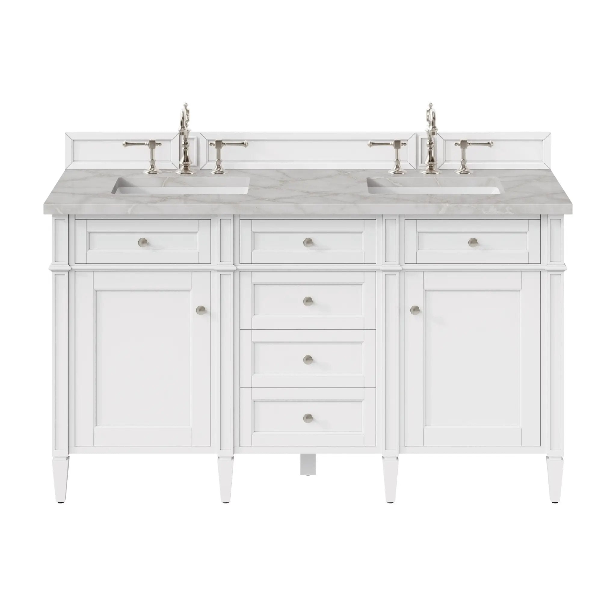 James Martin Brittany 60" Double Vanity Set - Bright White by James Martin Vanities