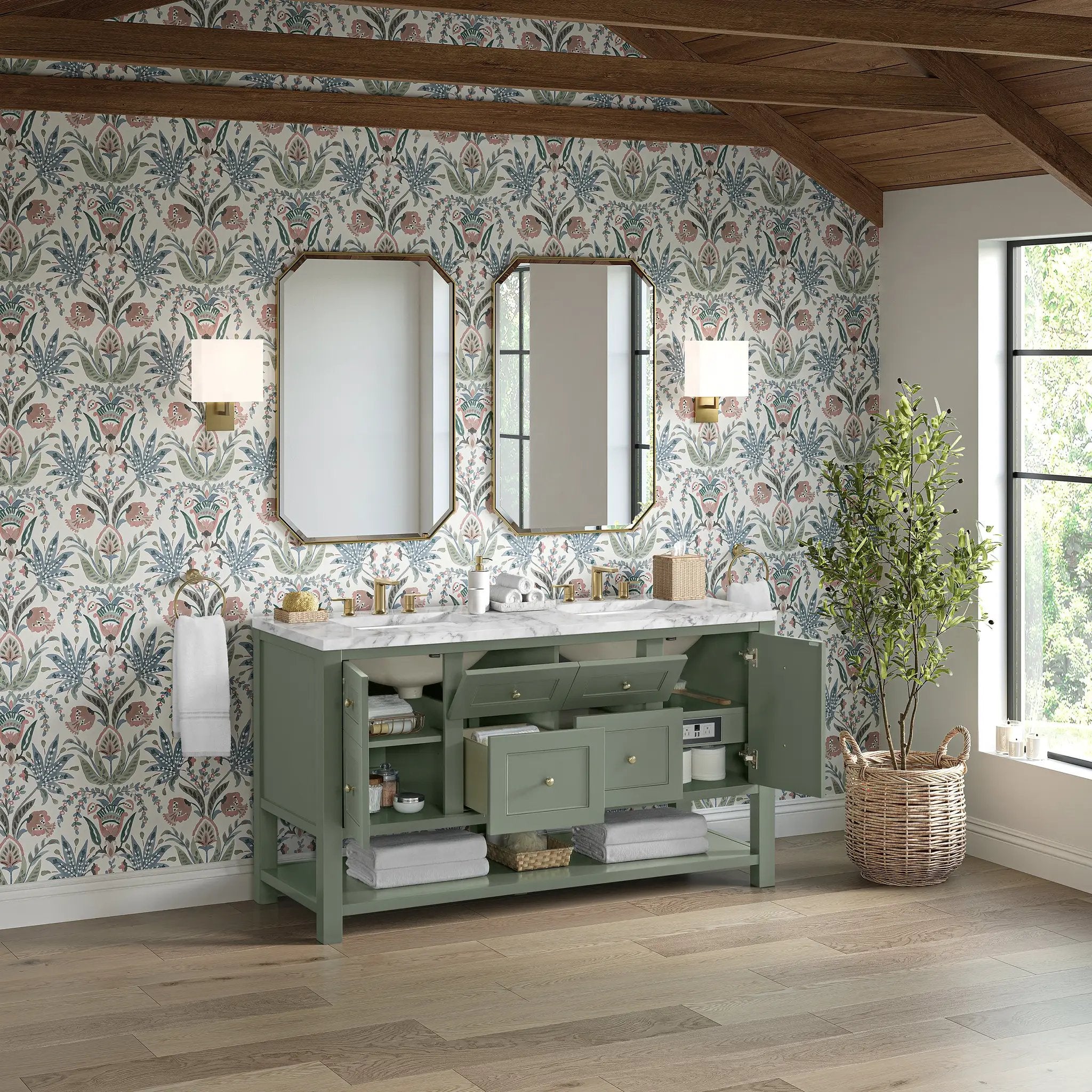 smokey celadon vanity