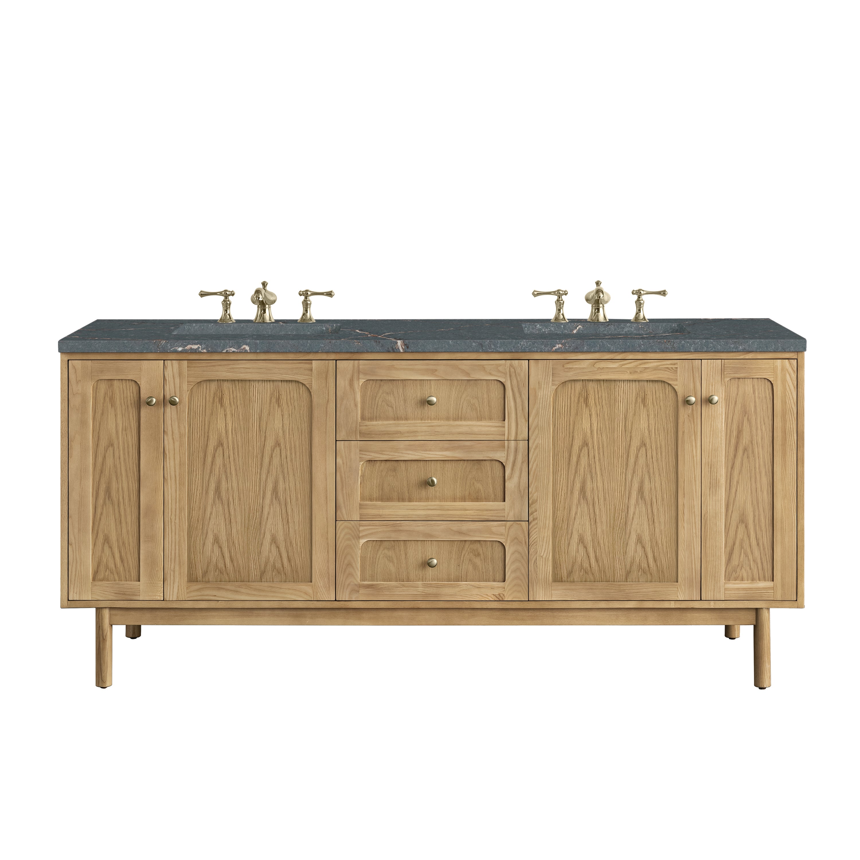James Martin Vanities Laurent 72" Double Vanity - Light Natural Oak