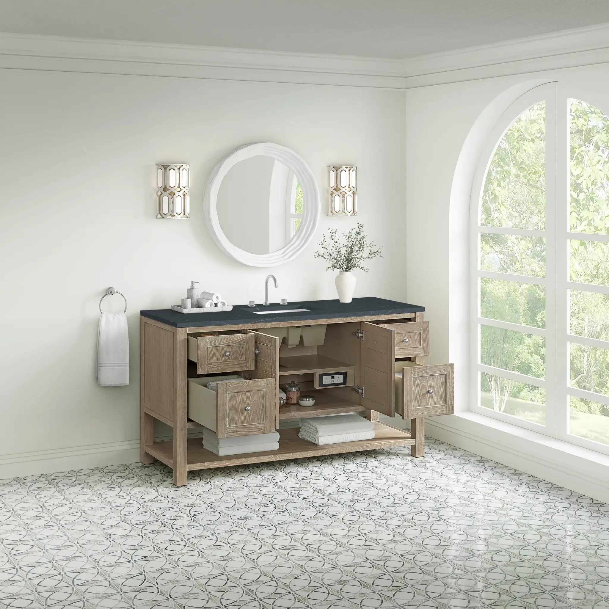 whitewashed oak vanity