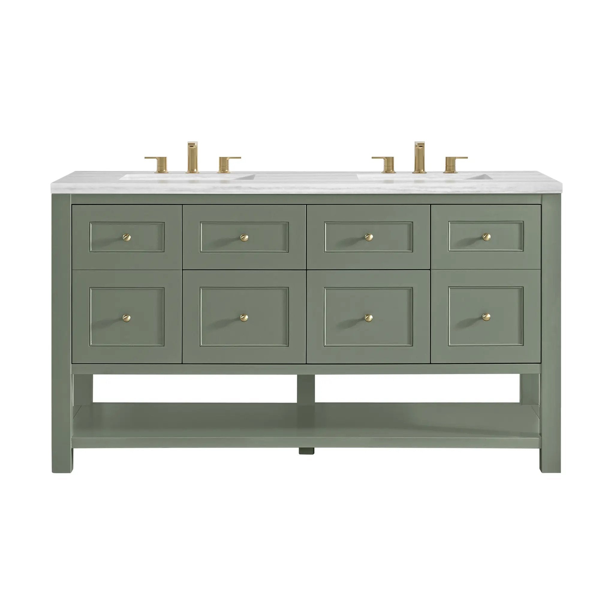 James Martin Breckenridge 60" Double Vanity Set - Smokey Celadon by James Martin Vanities