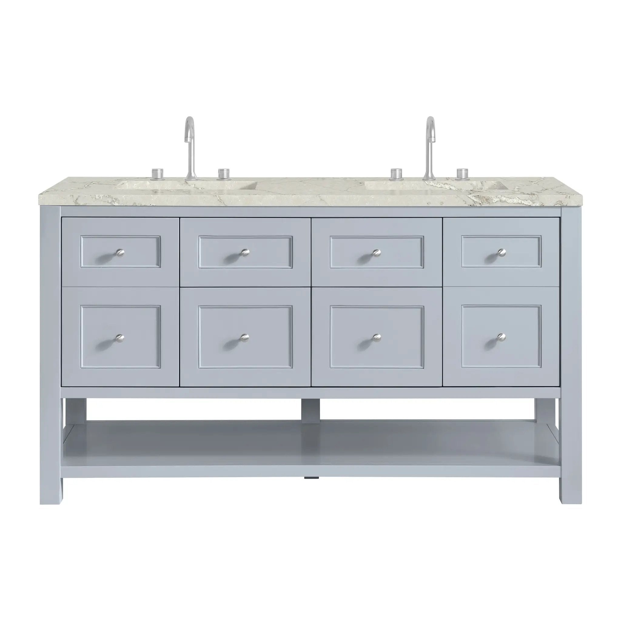 James Martin Breckenridge 60" Double Vanity Set - Serenity Blue by James Martin Vanities