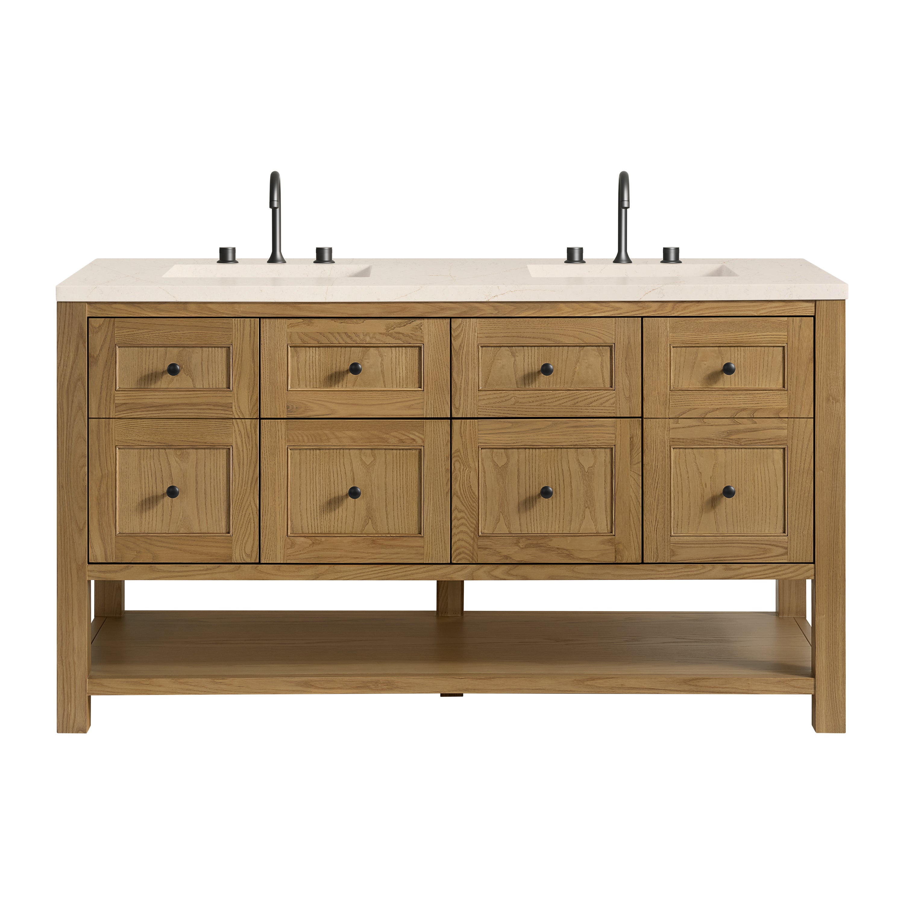 James Martin Vanities Breckenridge 60" Double Vanity - Light Natural Oak