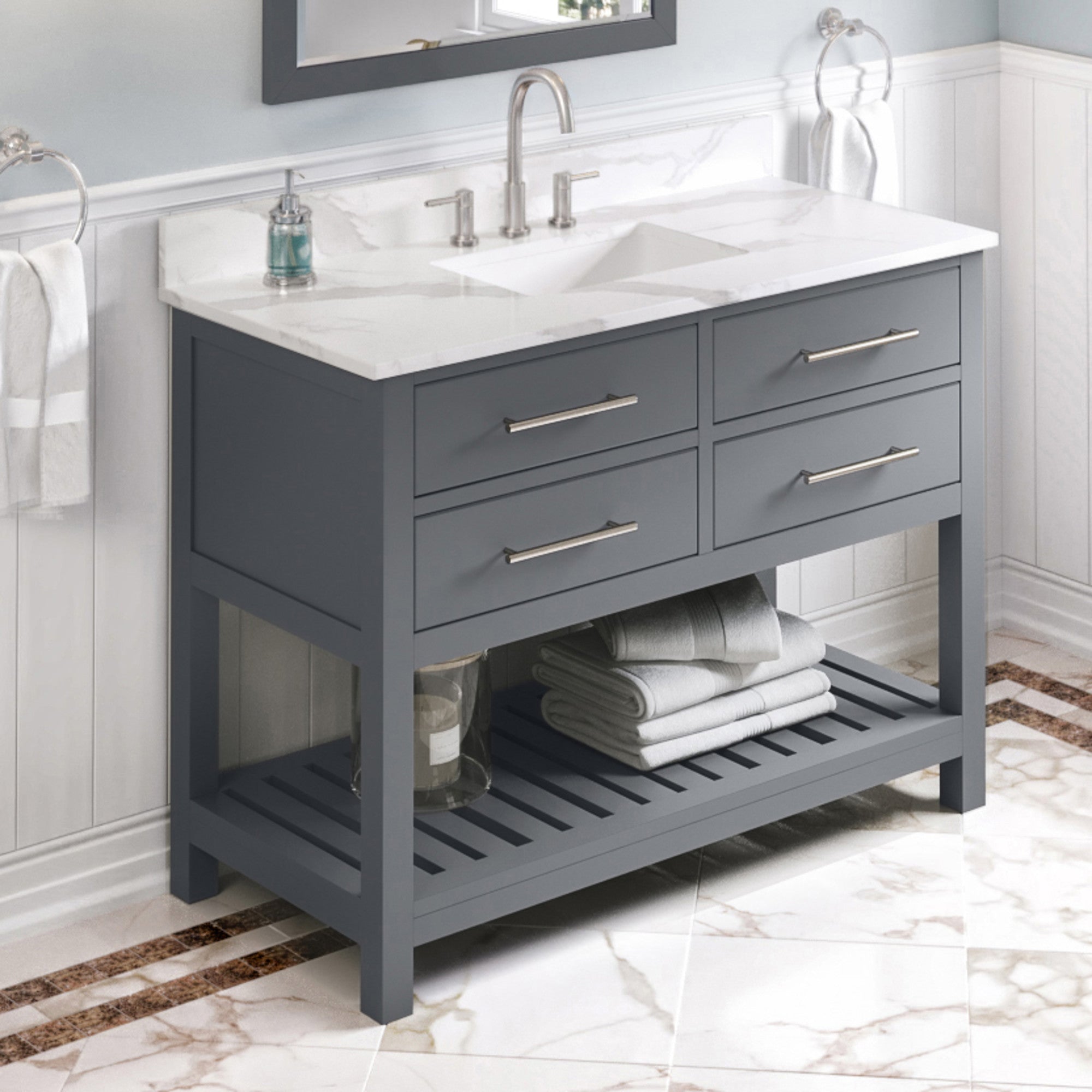 Jeffrey Alexander 48" Wavecrest Vanity Set