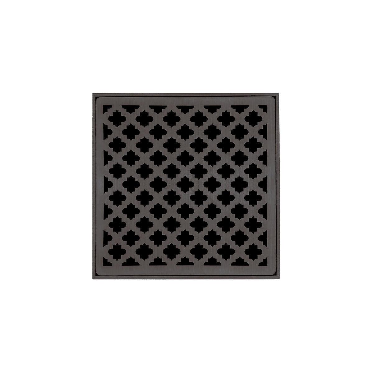 Infinity Drain 5" x 5" Strainer Premium Center Drain Kit with Moor Pattern Decorative Plate and 2" Throat for MD 5