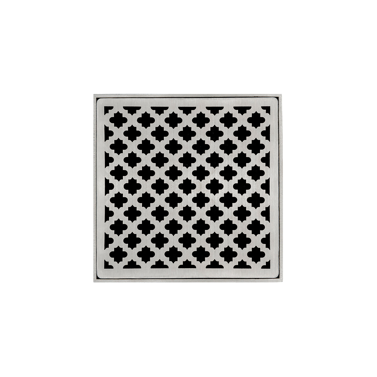 Infinity Drain 5" x 5" Strainer Premium Center Drain Kit with Moor Pattern Decorative Plate and 2" Throat for MD 5