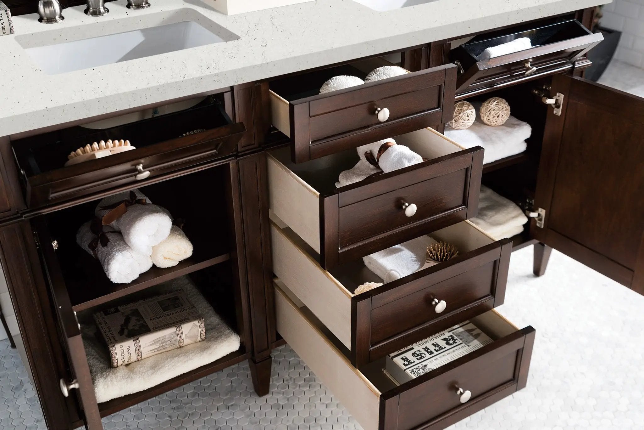 burnished mahogany vanity