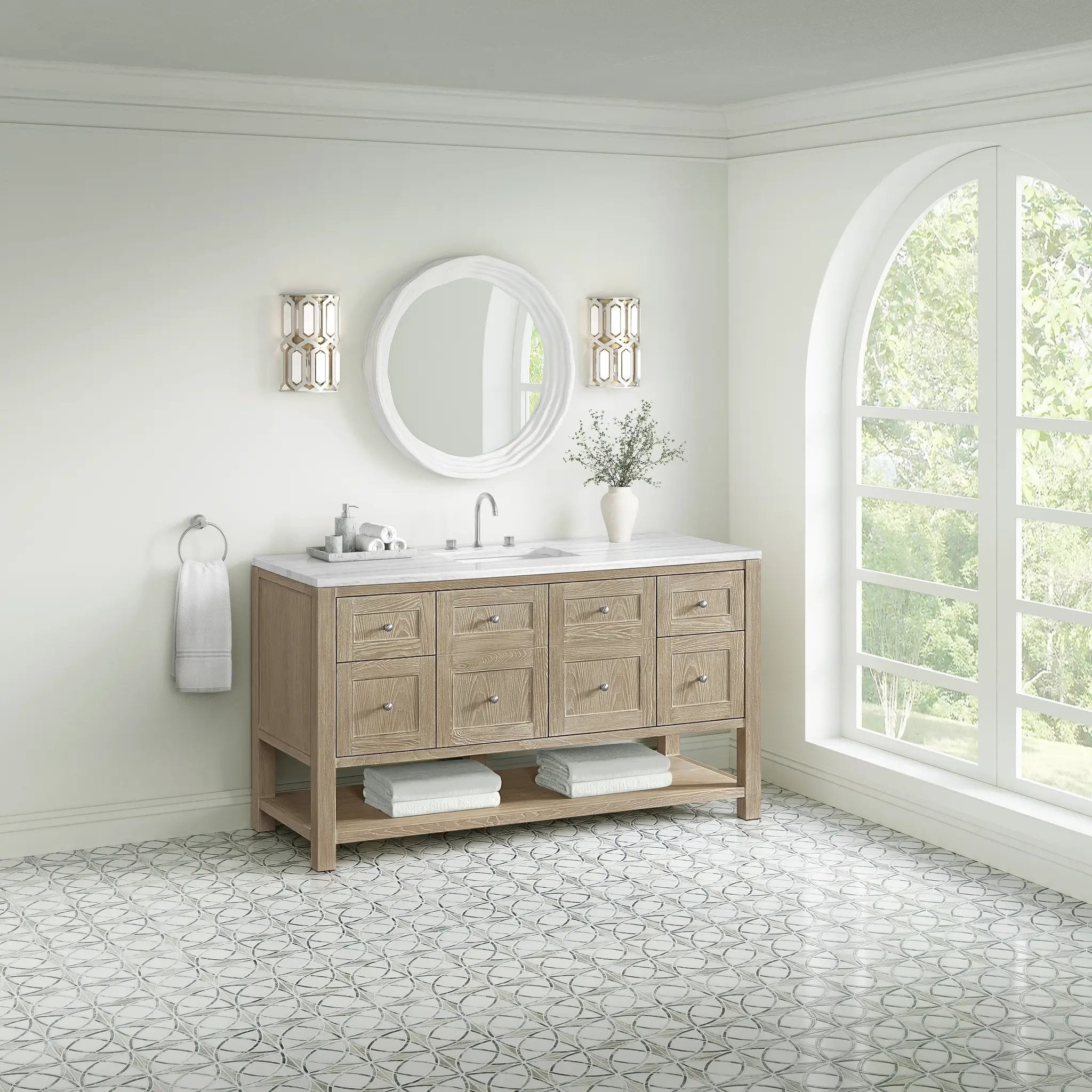 whitewashed oak vanity