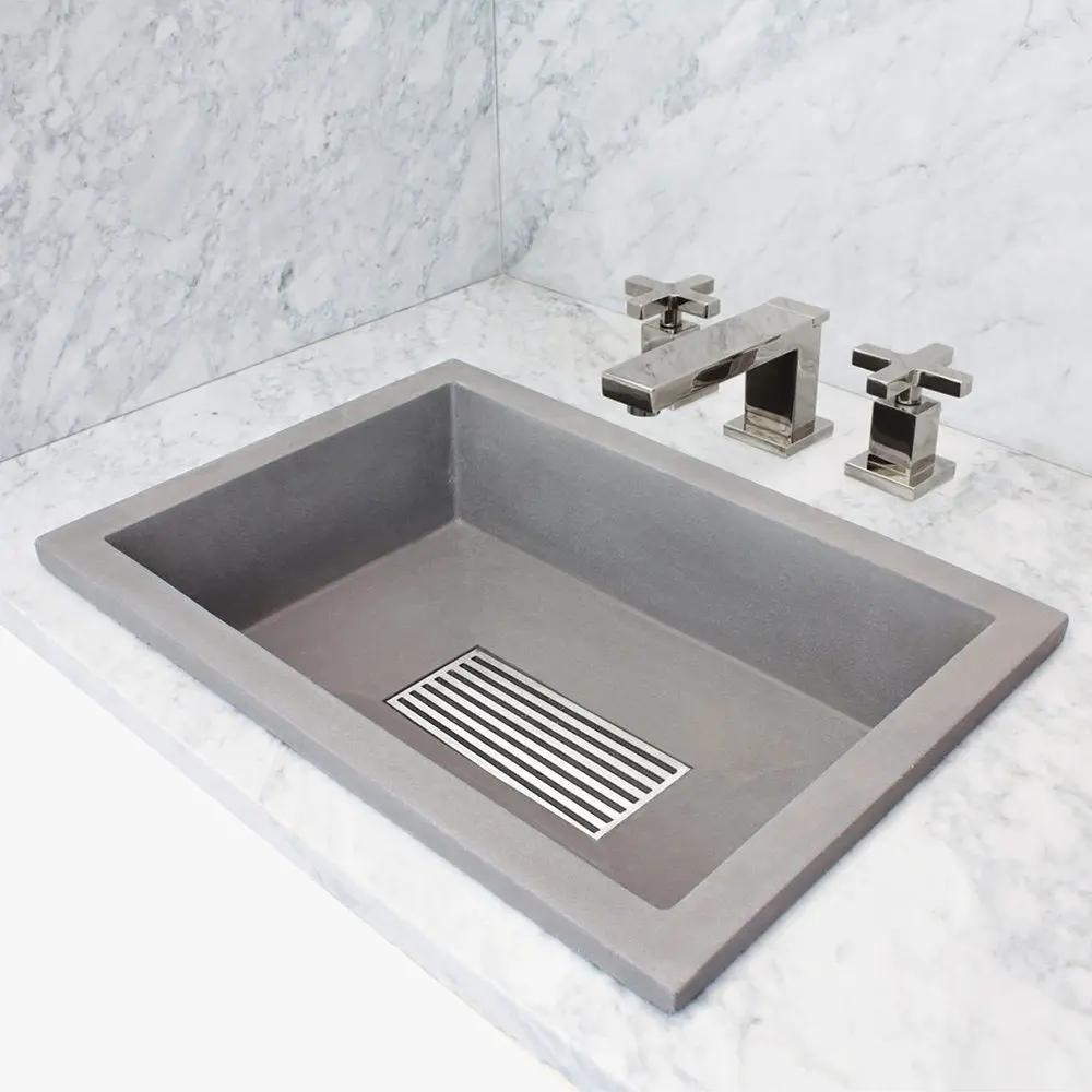gray concrete sink