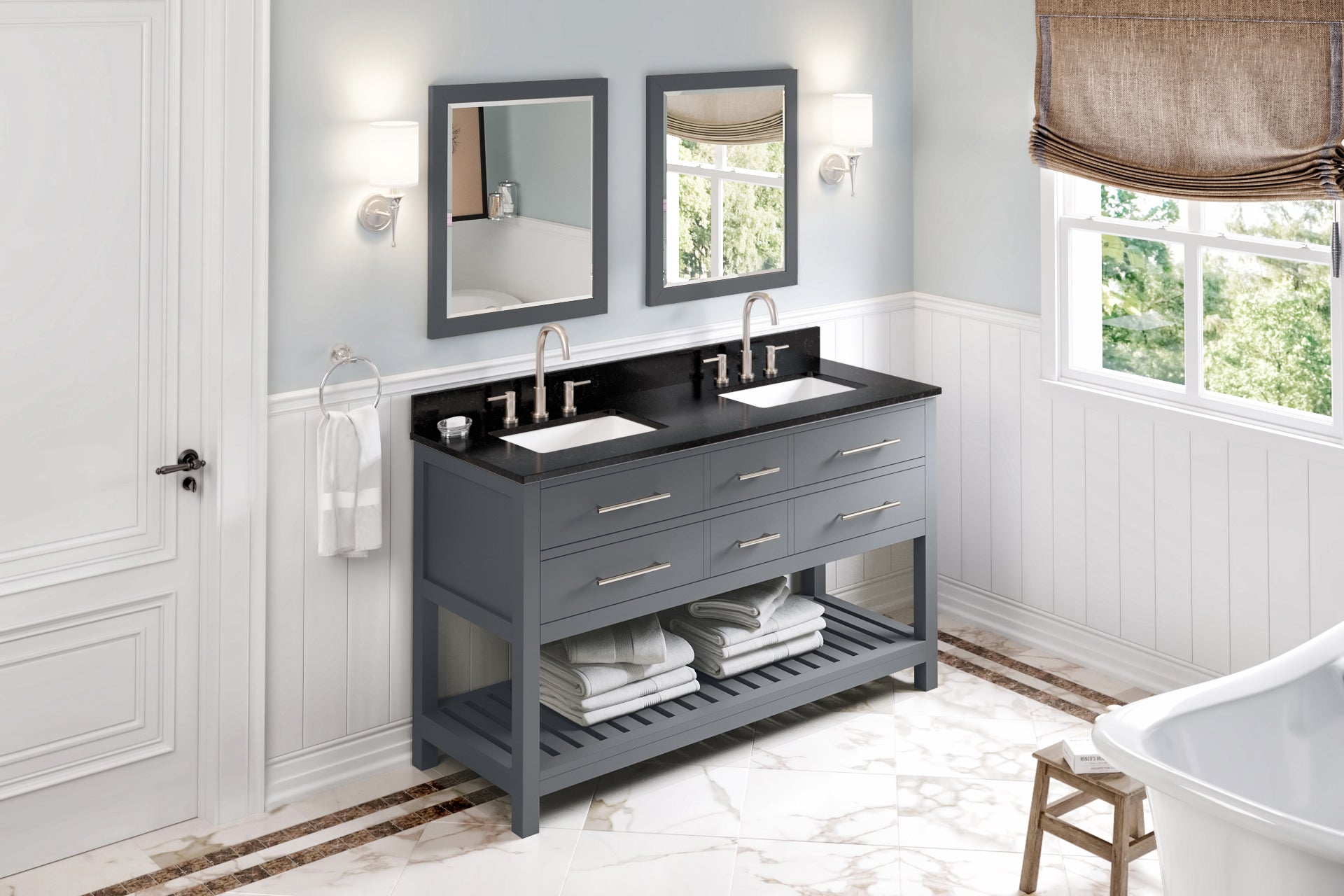 grey vanity