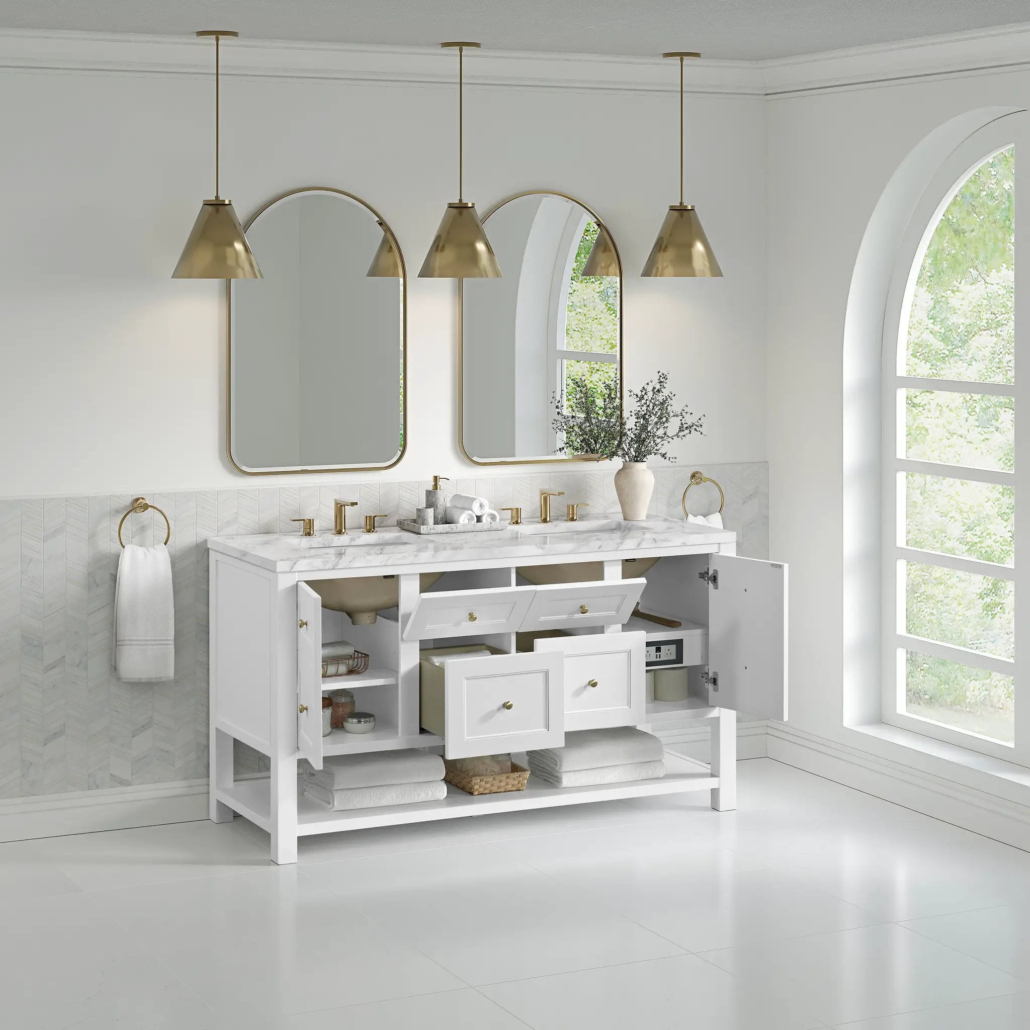 bright white vanity