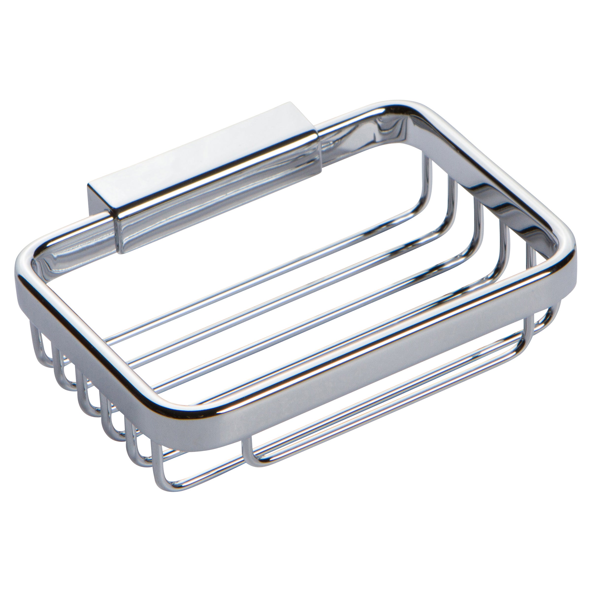 polished chrome soap basket