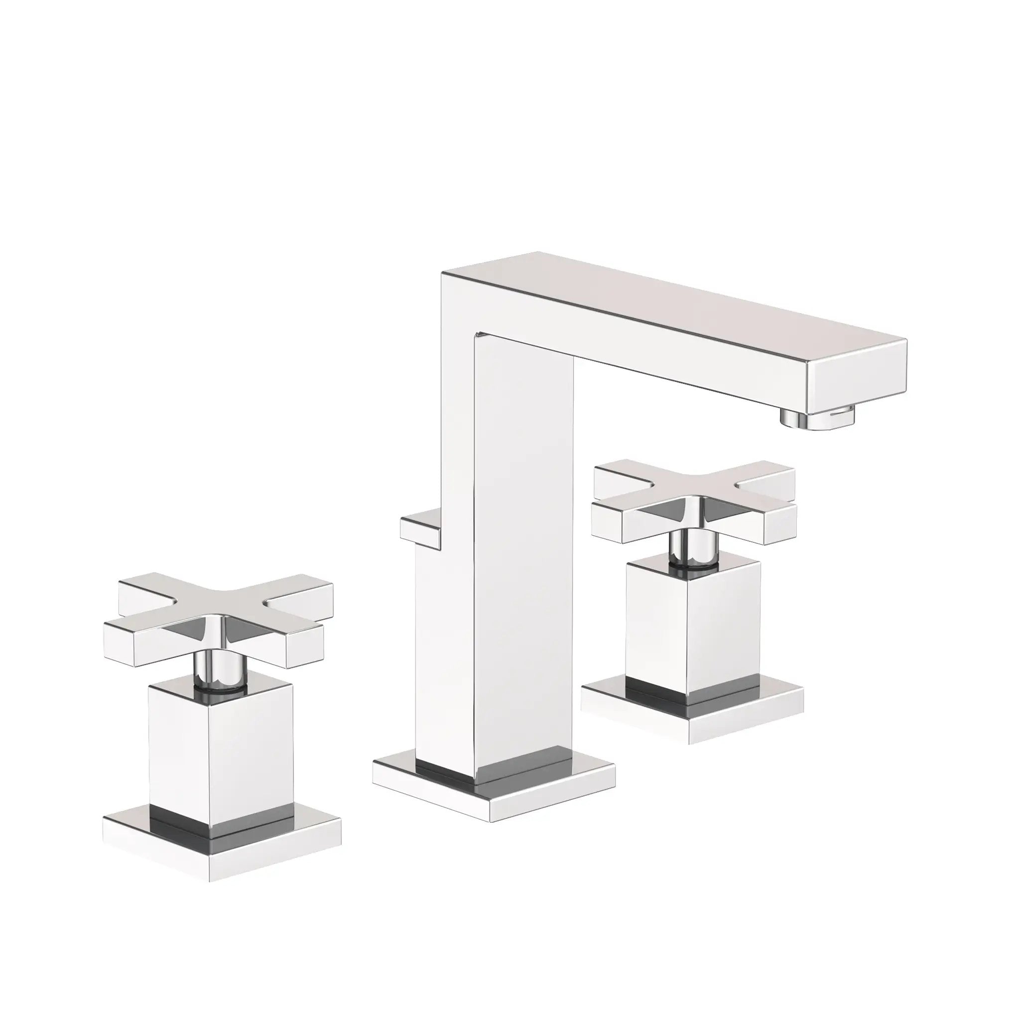 polished chrome lavatory faucet