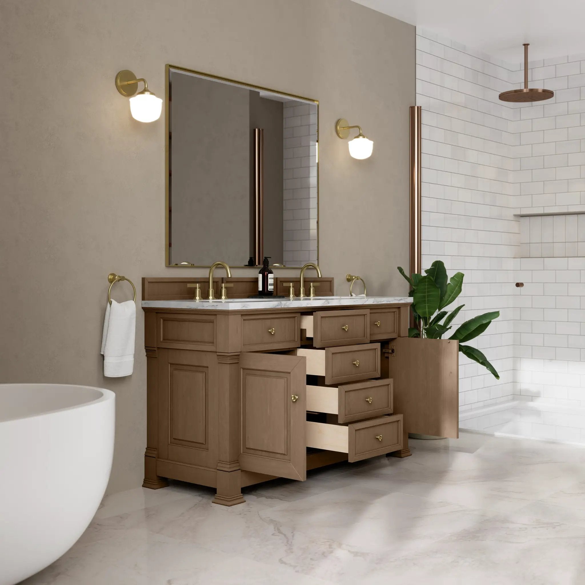 pecan vanity