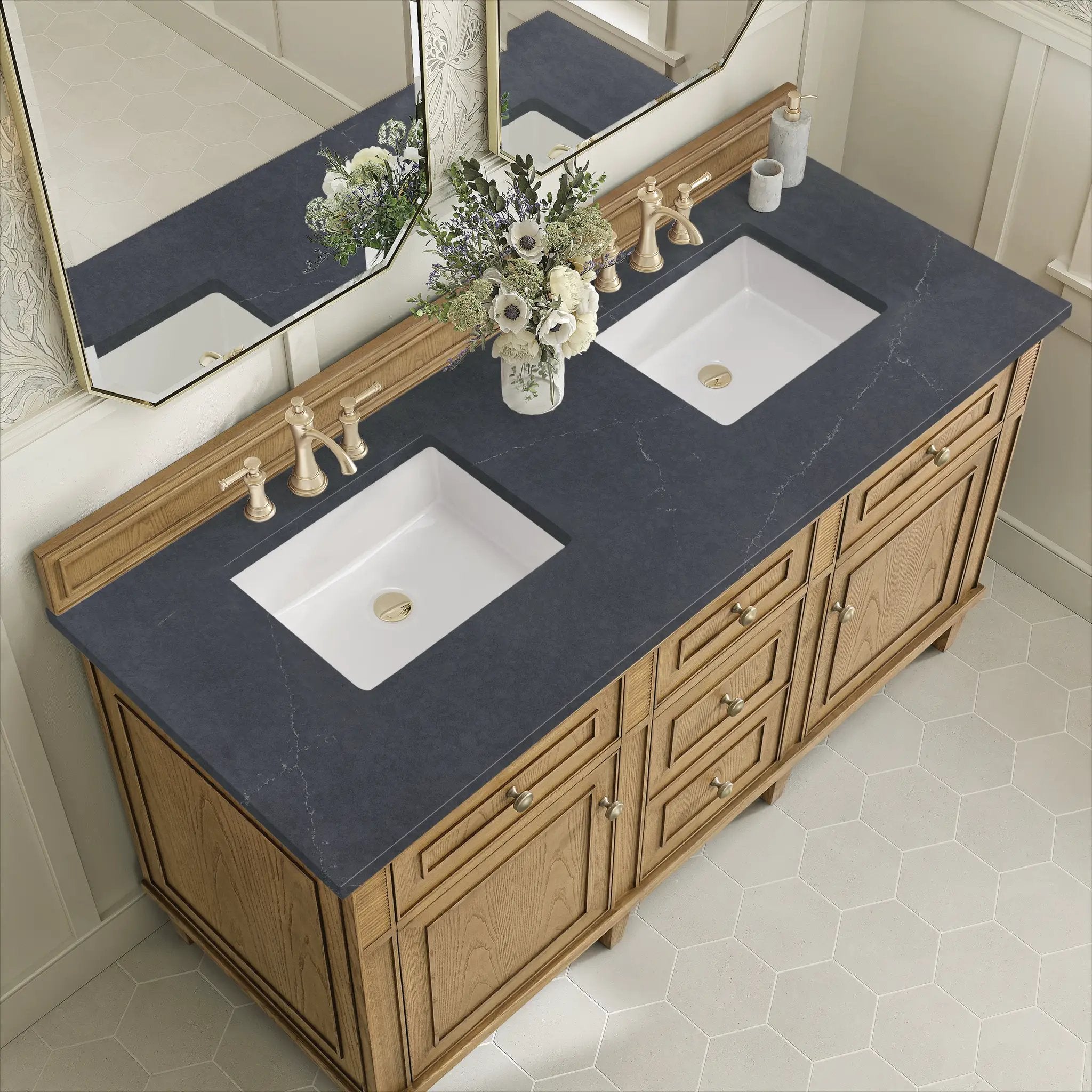 light natural oak vanity