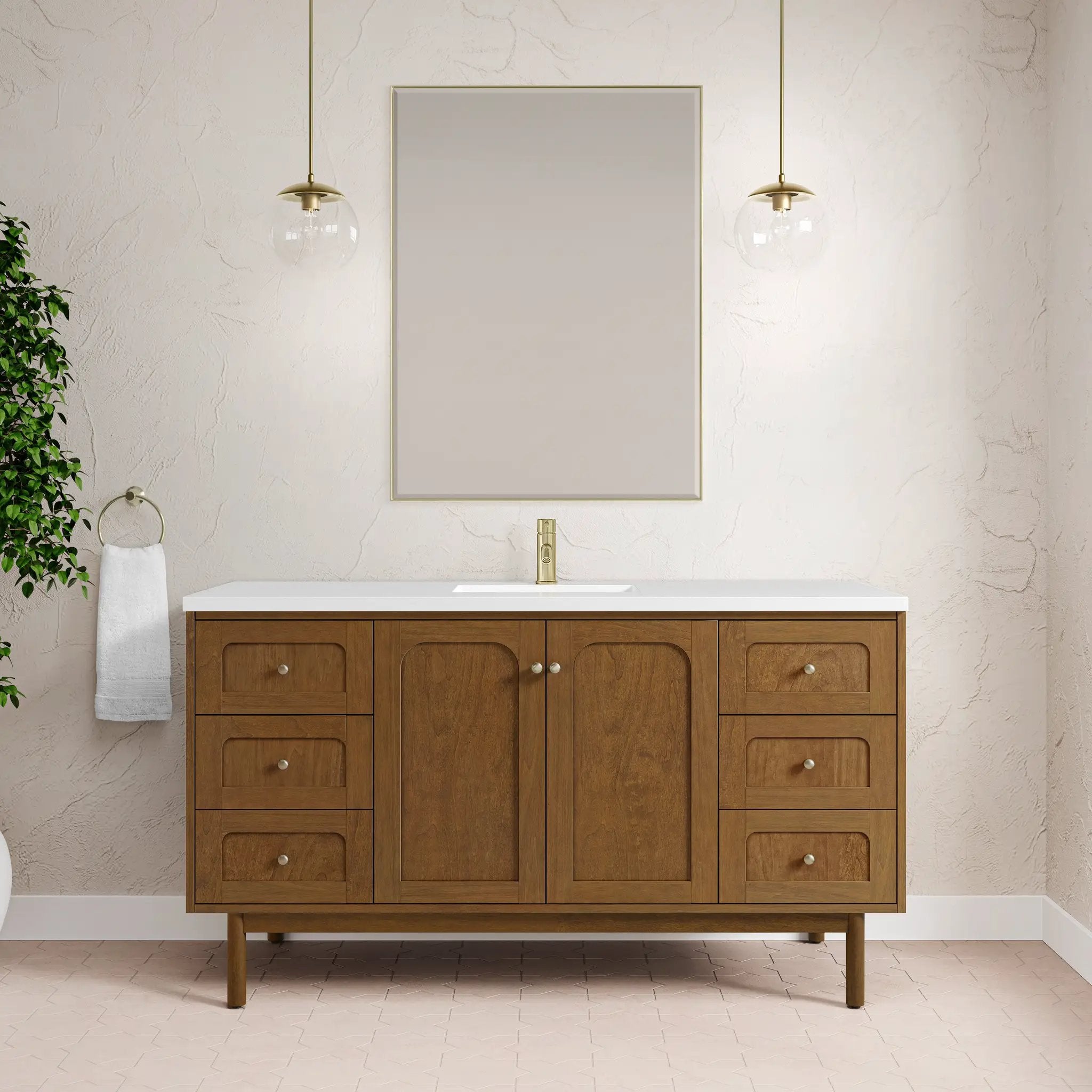honey oak vanity