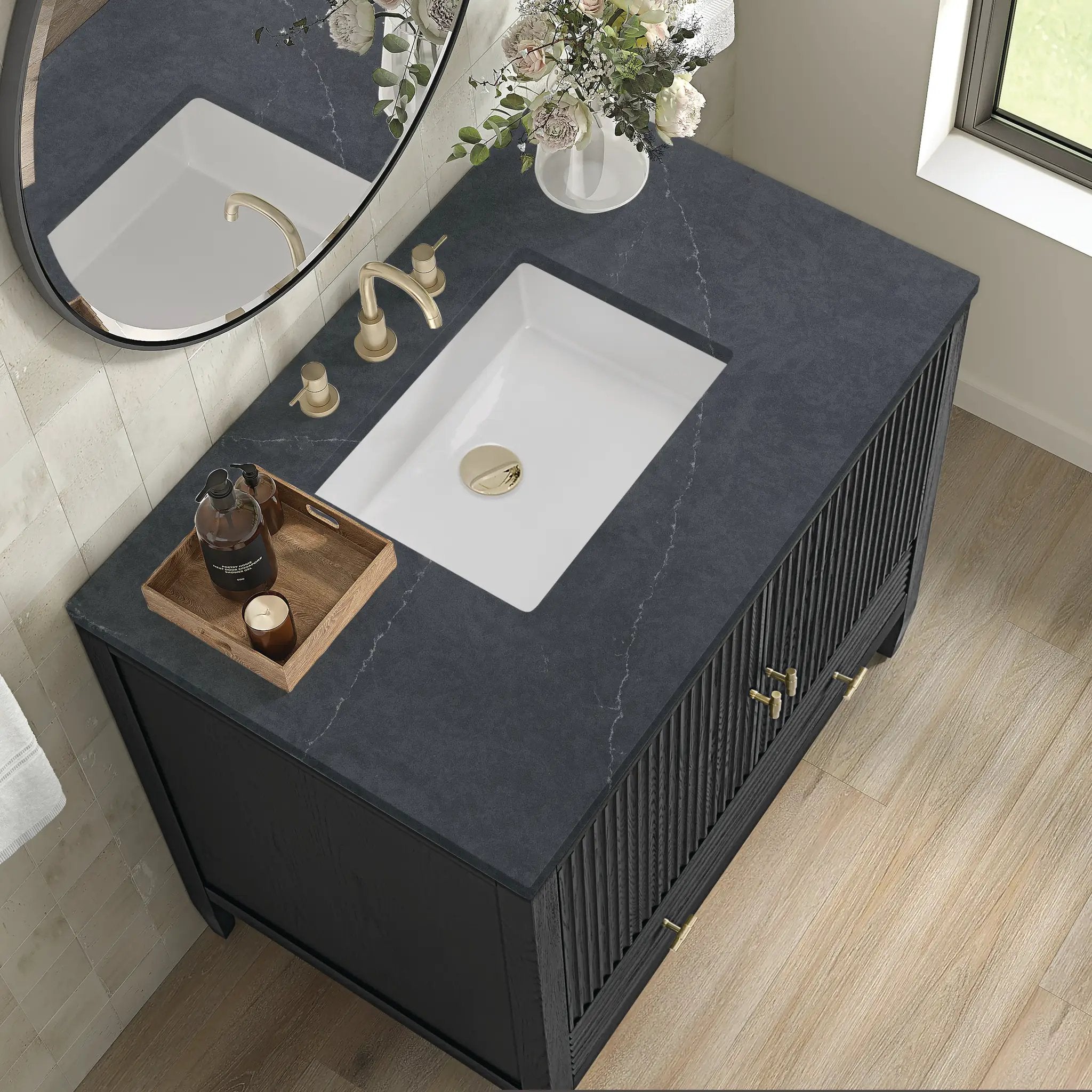 carbon oak vanity