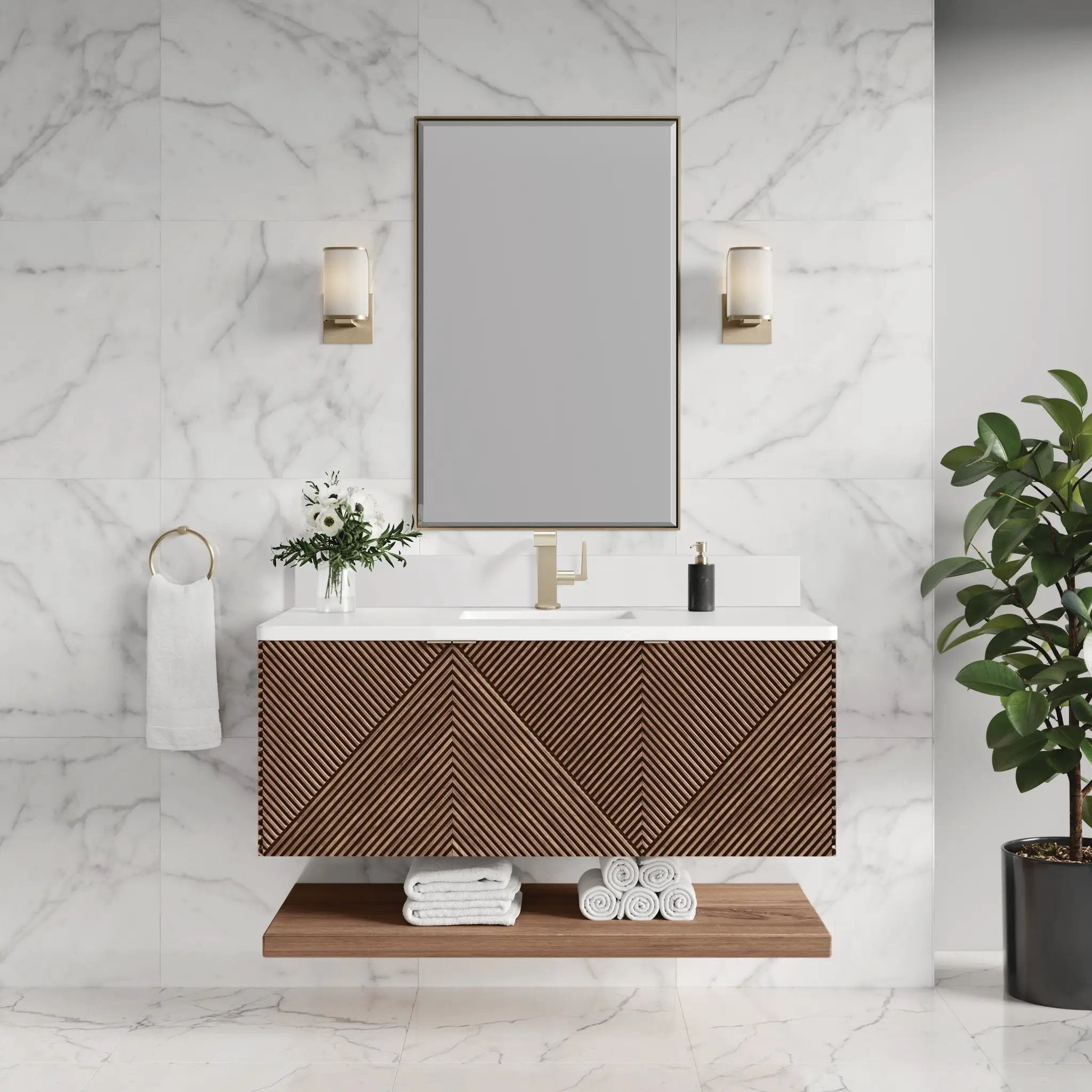 chestnut vanity