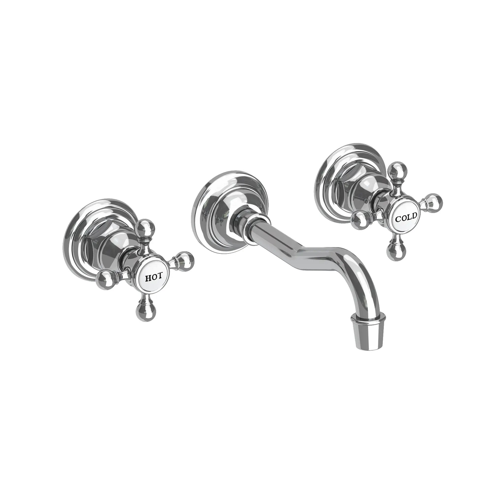polished chrome lavatory faucet