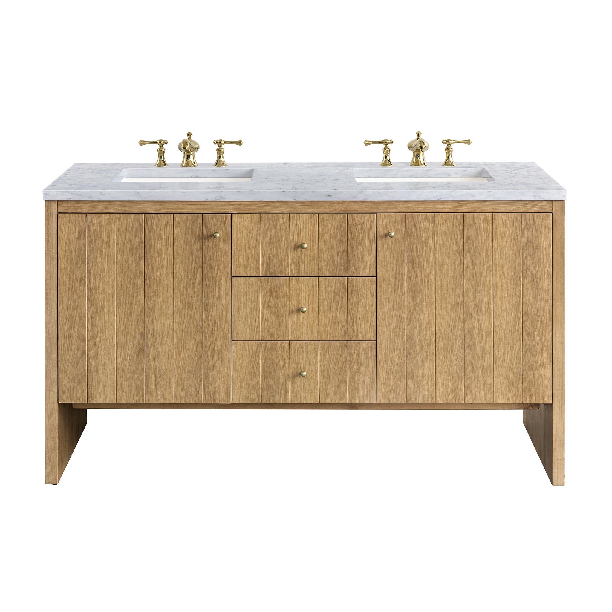 James Martin Vanities Hudson 60" Double Vanity - Light Natural Oak