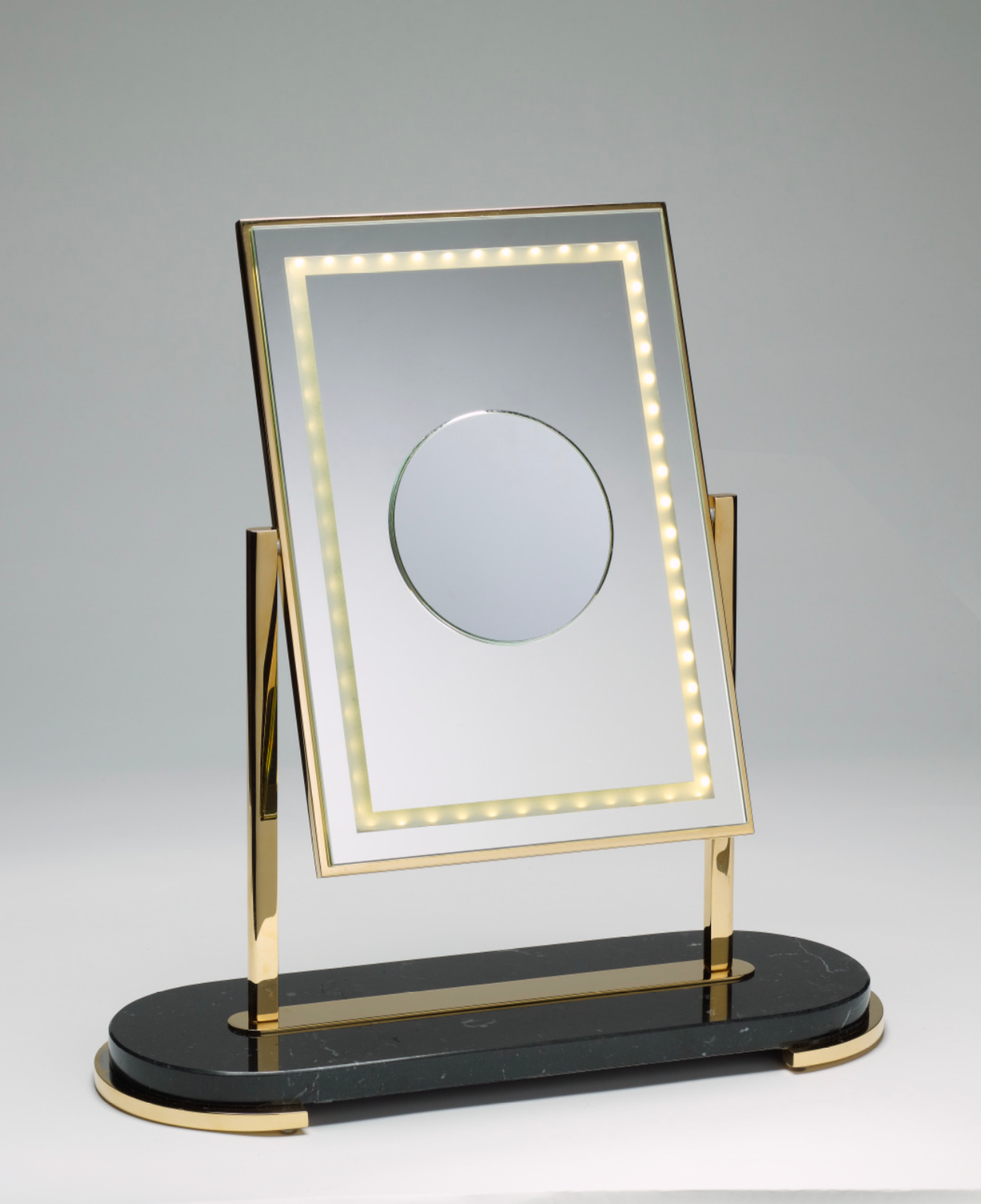 lacquered polished brass mirror