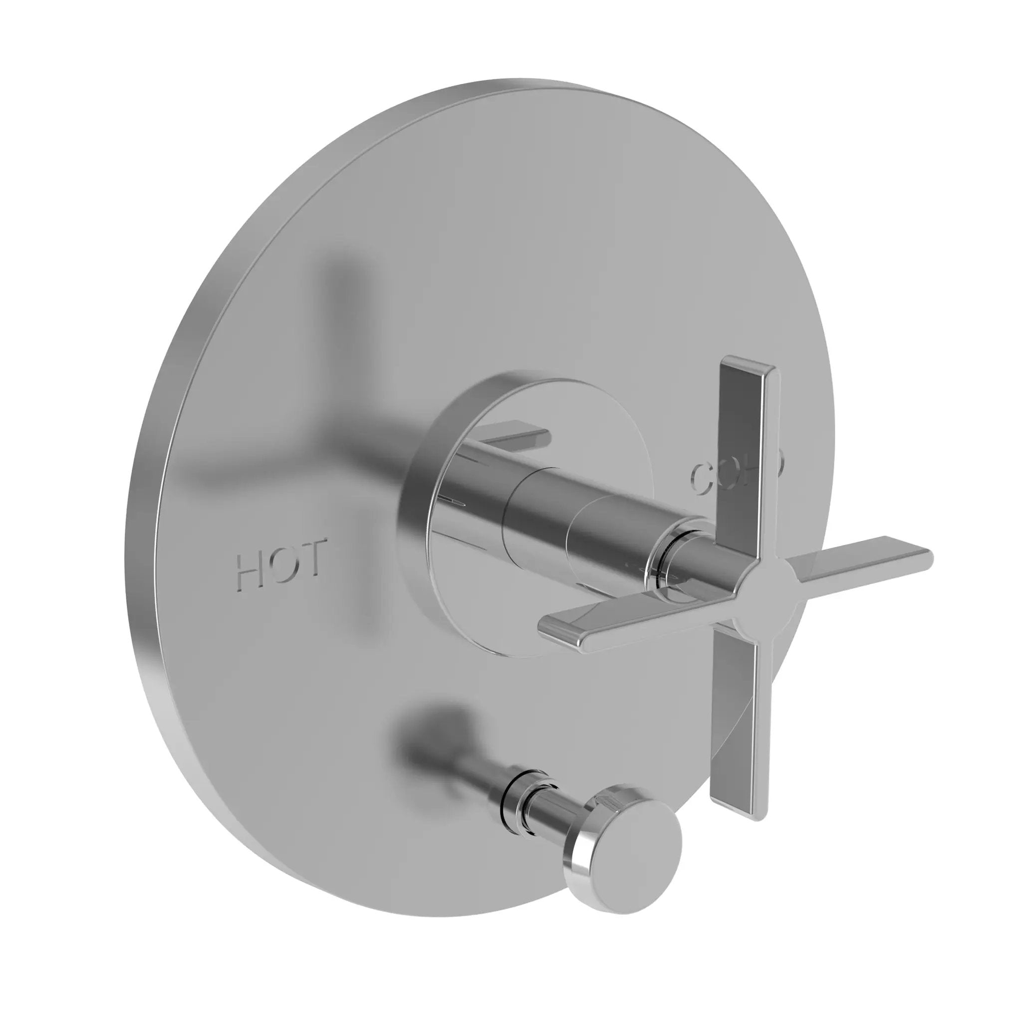 polished chrome shower diverter plate