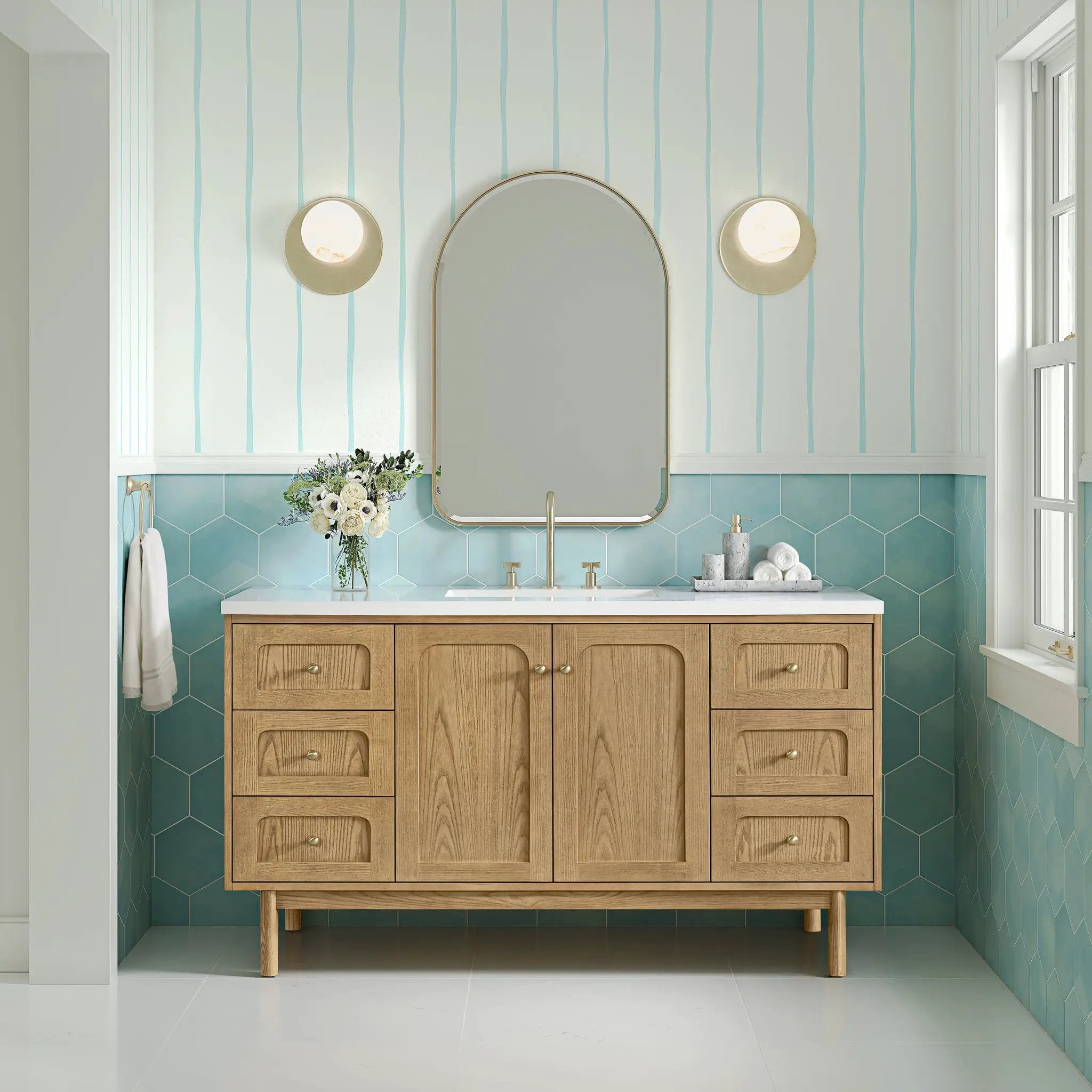 champagne brass mirror