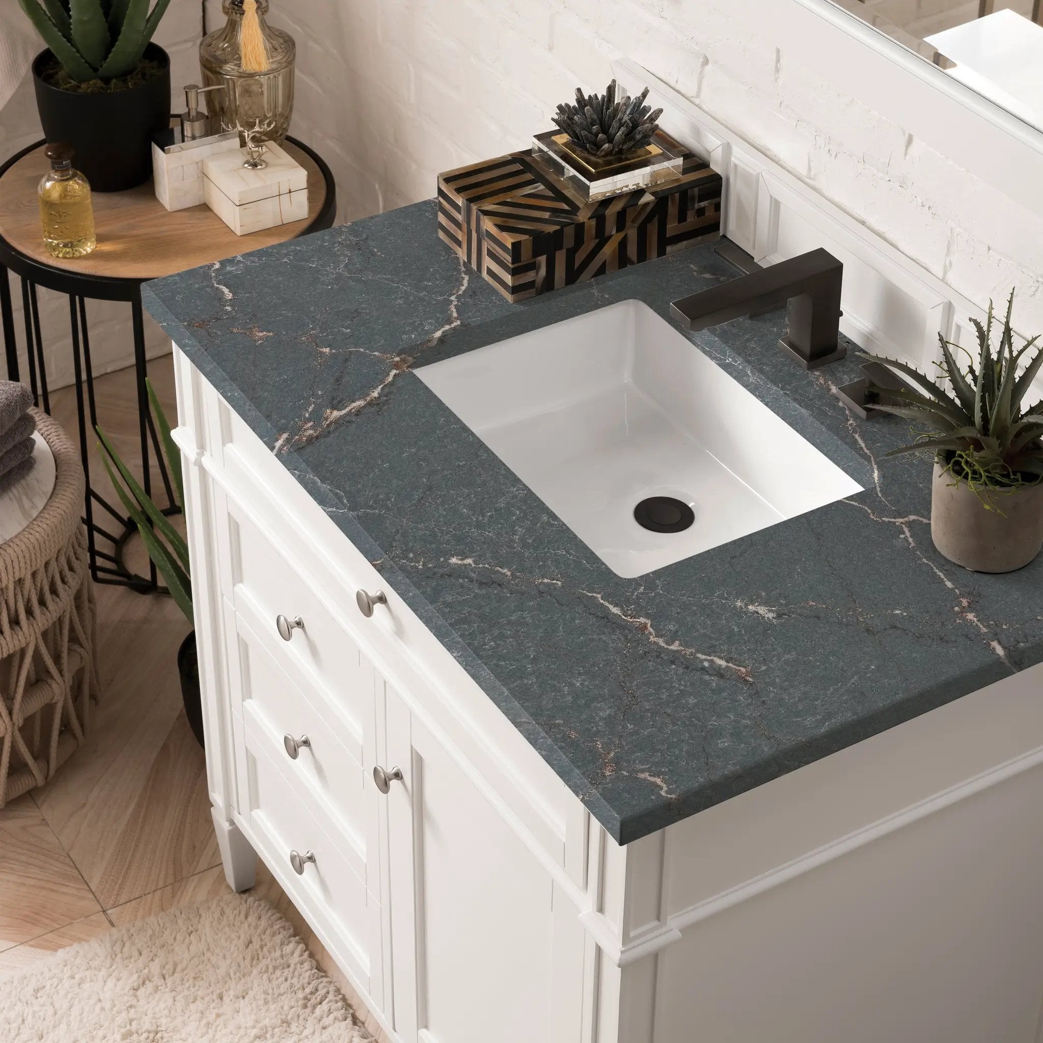 bright white vanity