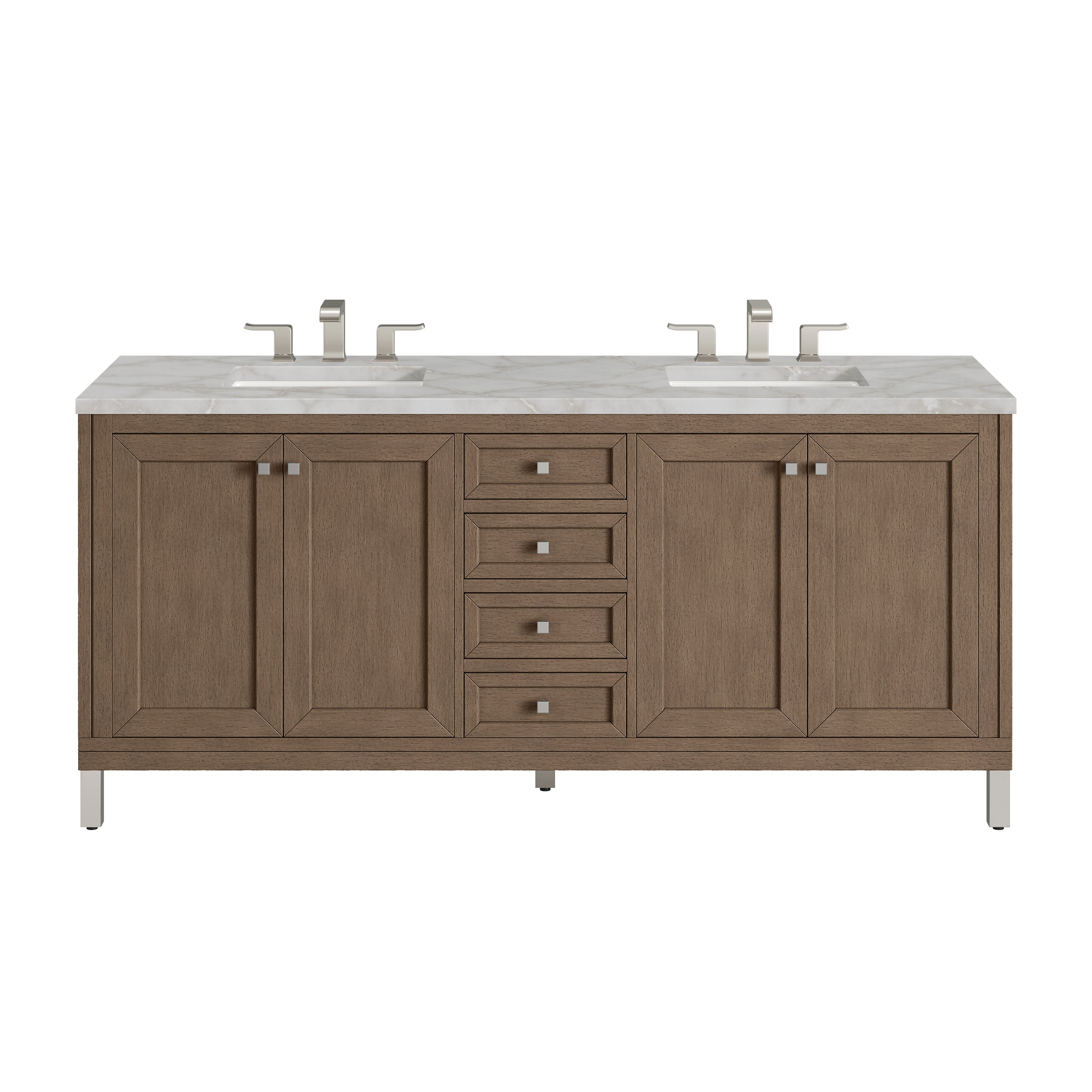 James Martin Vanities Chicago 72" Double Vanity - Whitewashed Walnut
