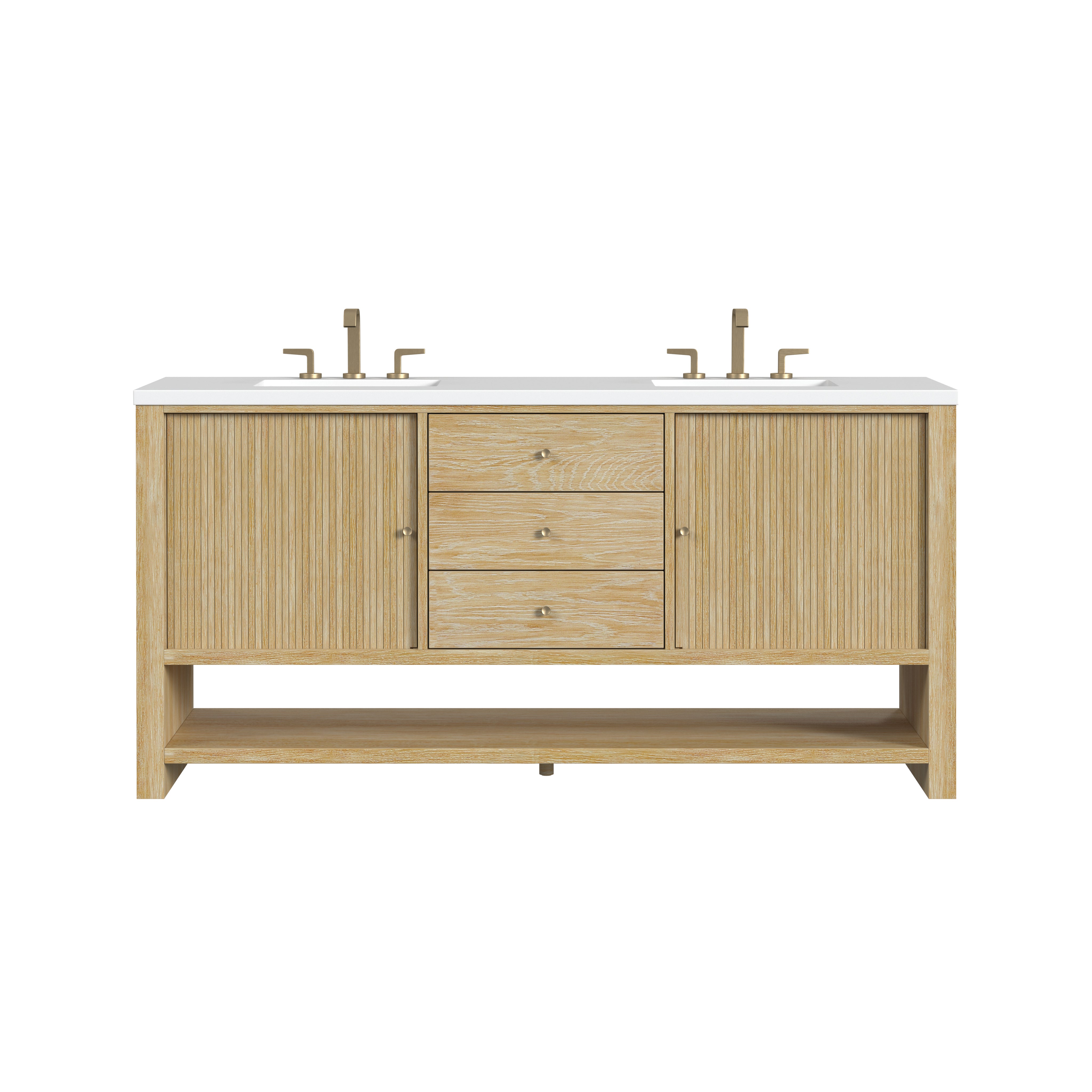 James Martin Vanities Marigot 72" Double Vanity - Sunwashed Oak