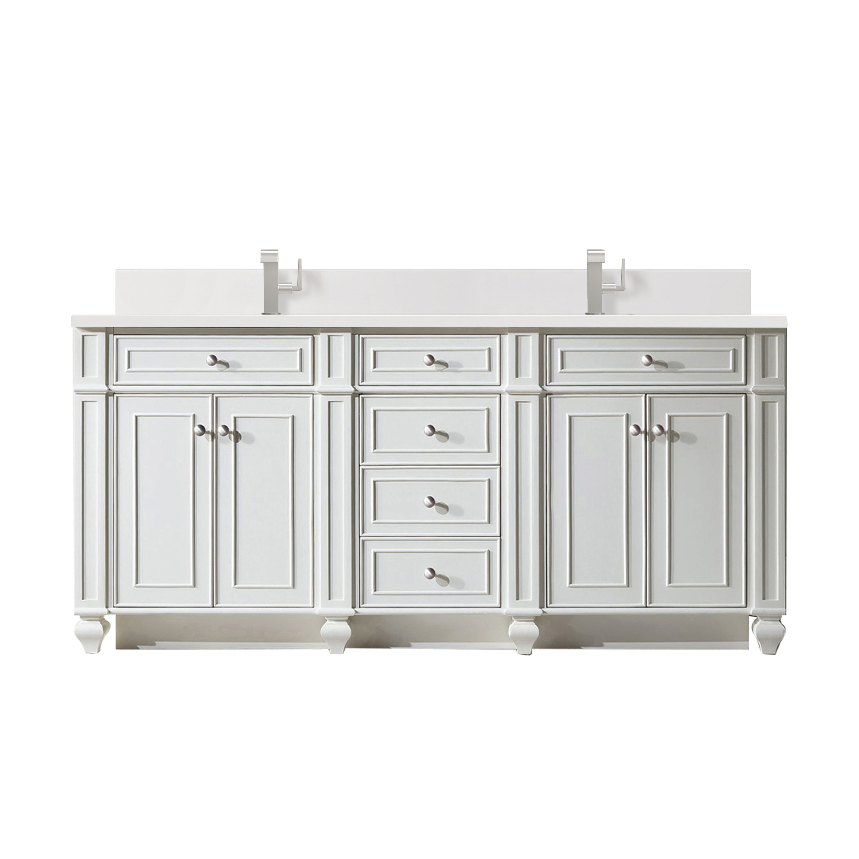 James Martin Vanities Bristol 72" Double Vanity - Bright White