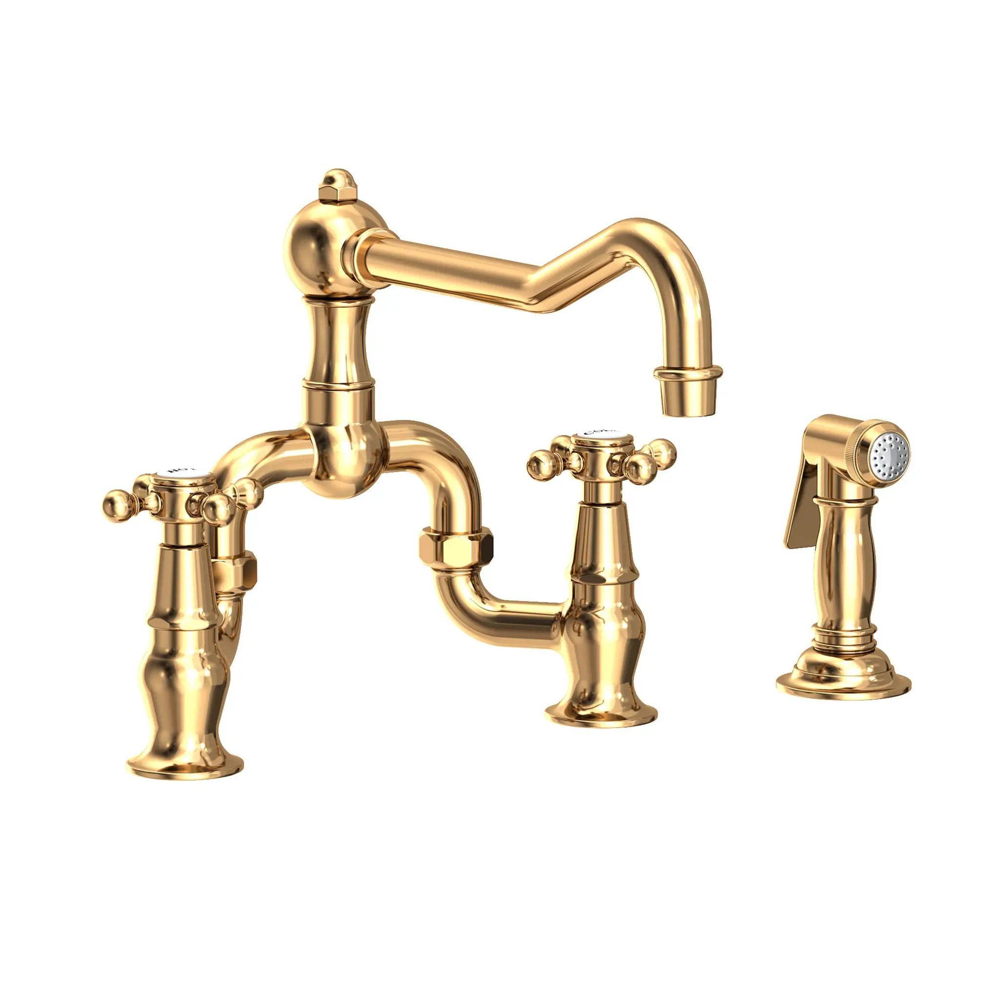 Newport Brass Chesterfield Kitchen Bridge Faucet with Side Spray by Newport Brass