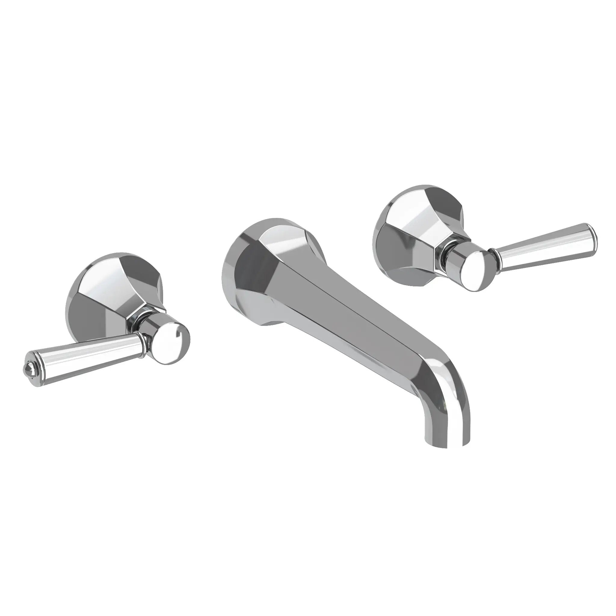 polished chrome lavatory faucet