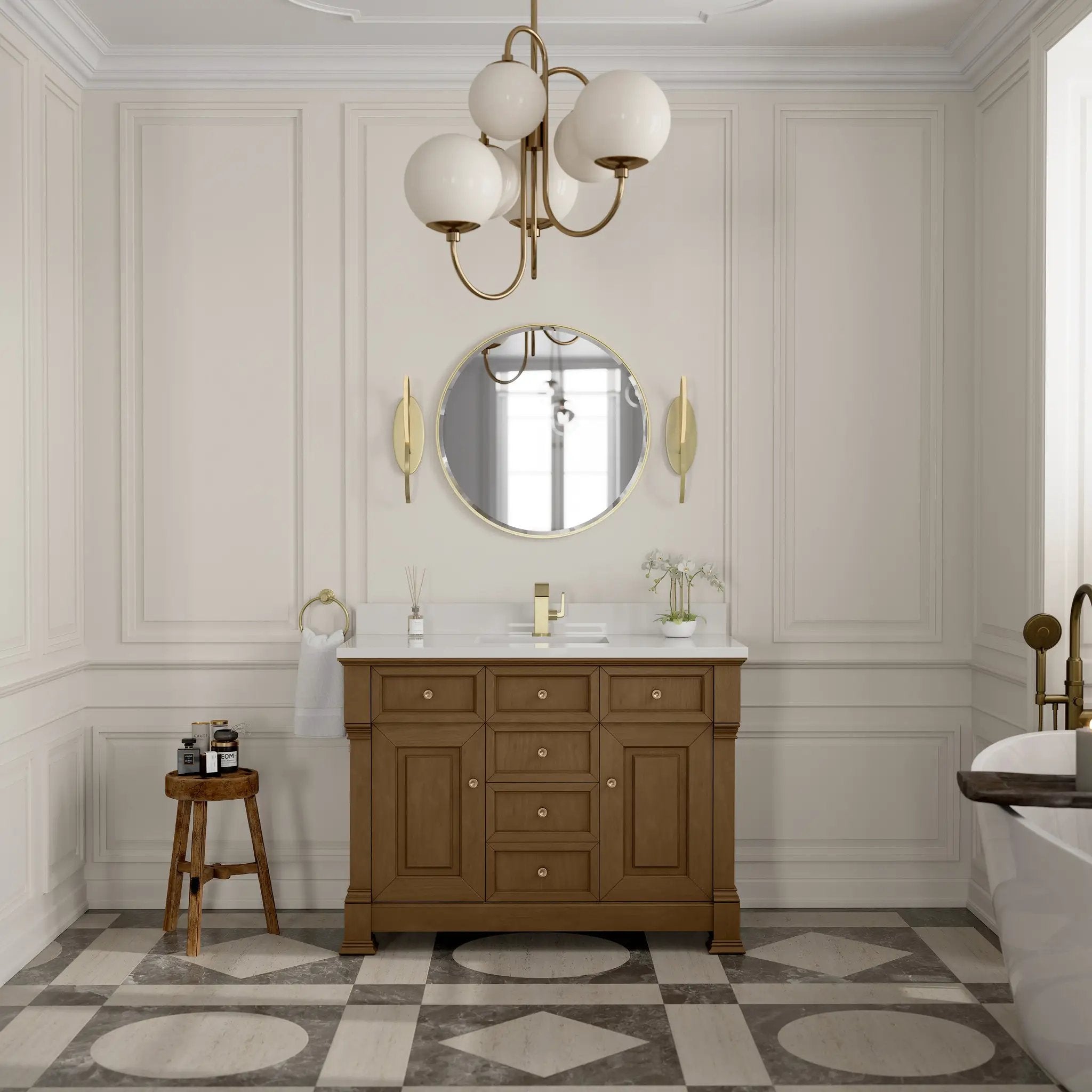 honey oak vanity