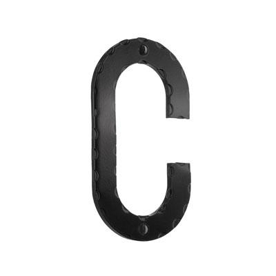black wrought iron house letter