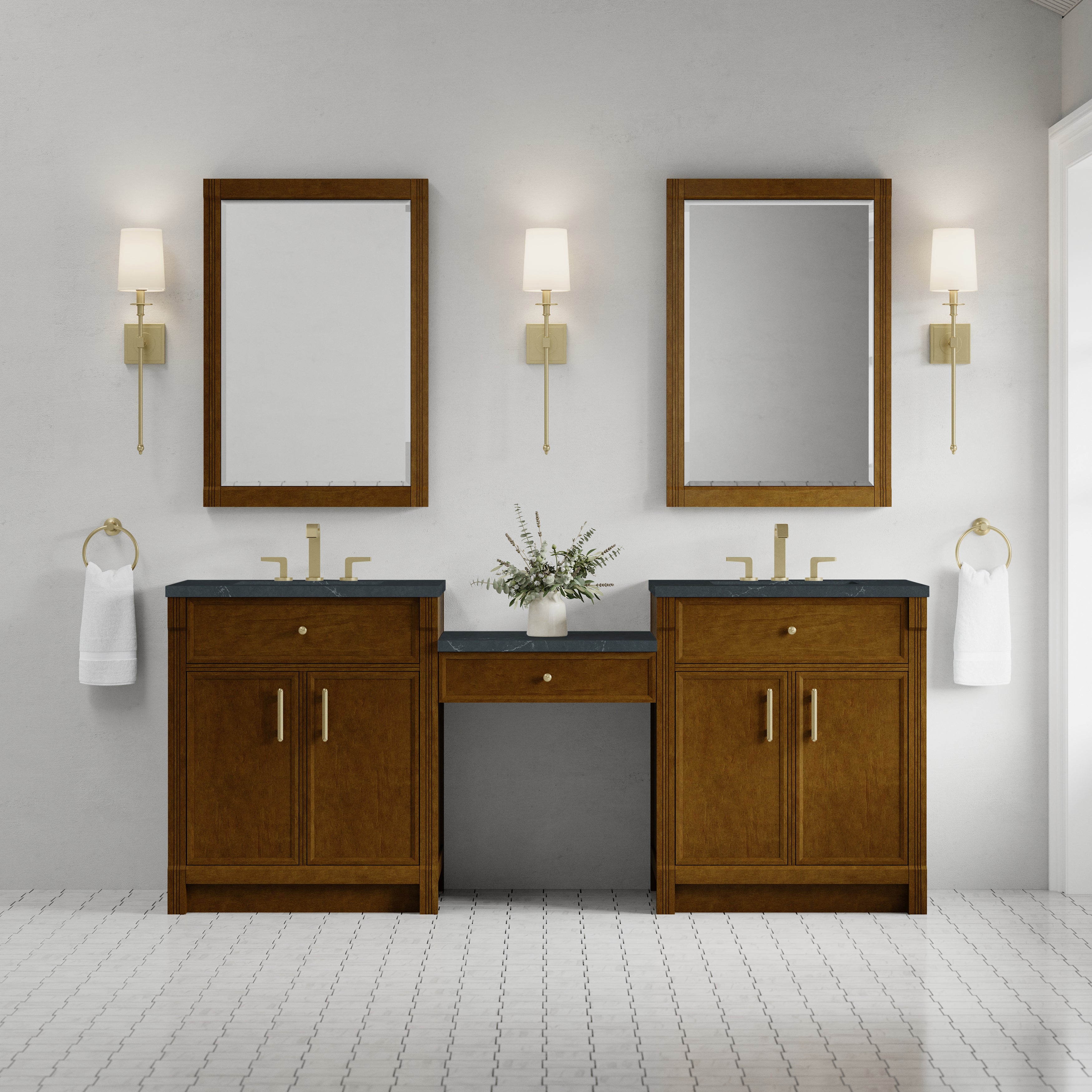 honey oak vanity