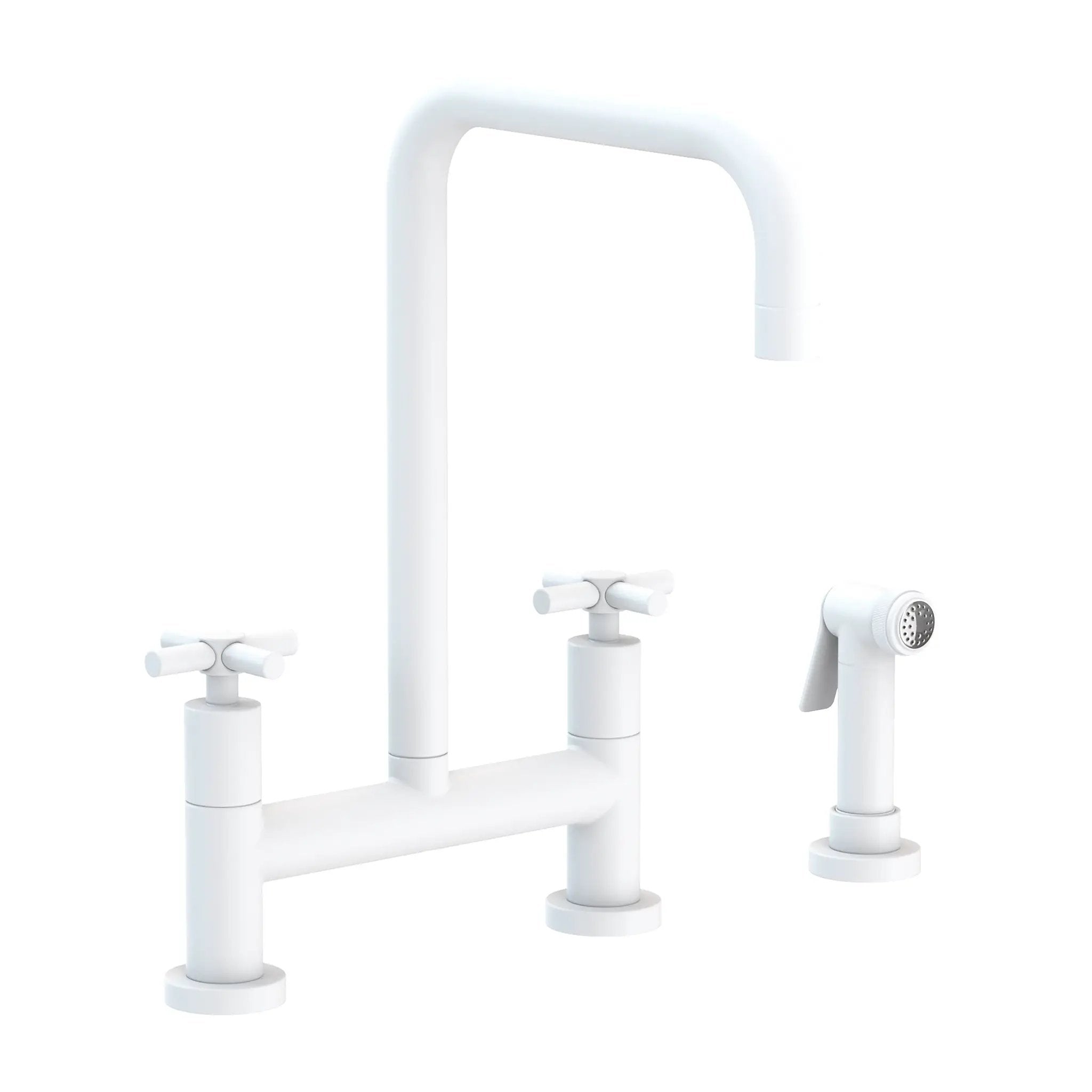 Newport Brass East Square Kitchen Bridge Faucet with Side Spray by Newport Brass