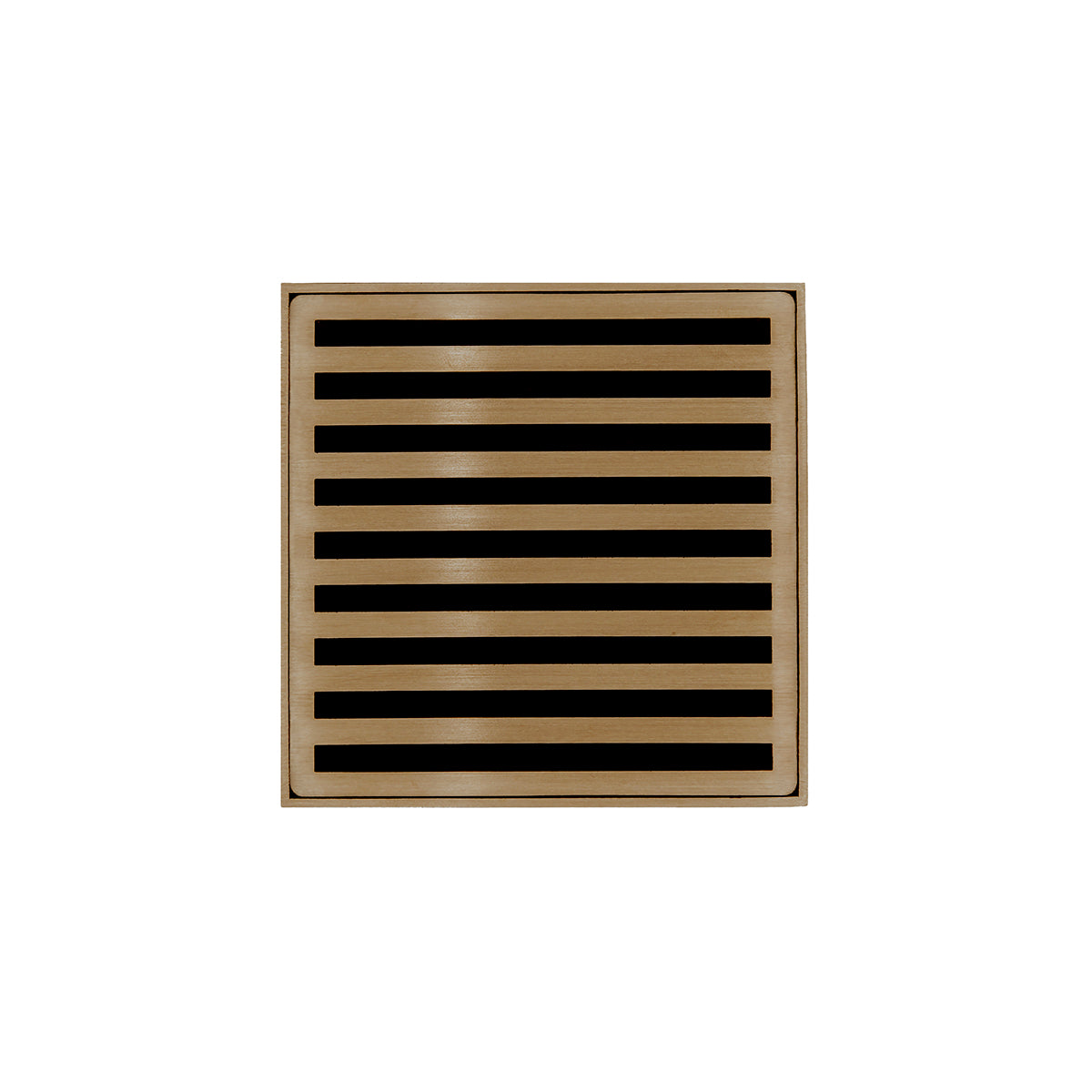 Infinity Drain 4" x 4" ND 4 Premium Center Drain Kit with Lines Pattern Decorative Plate with ABS Drain Body, 2" Outlet