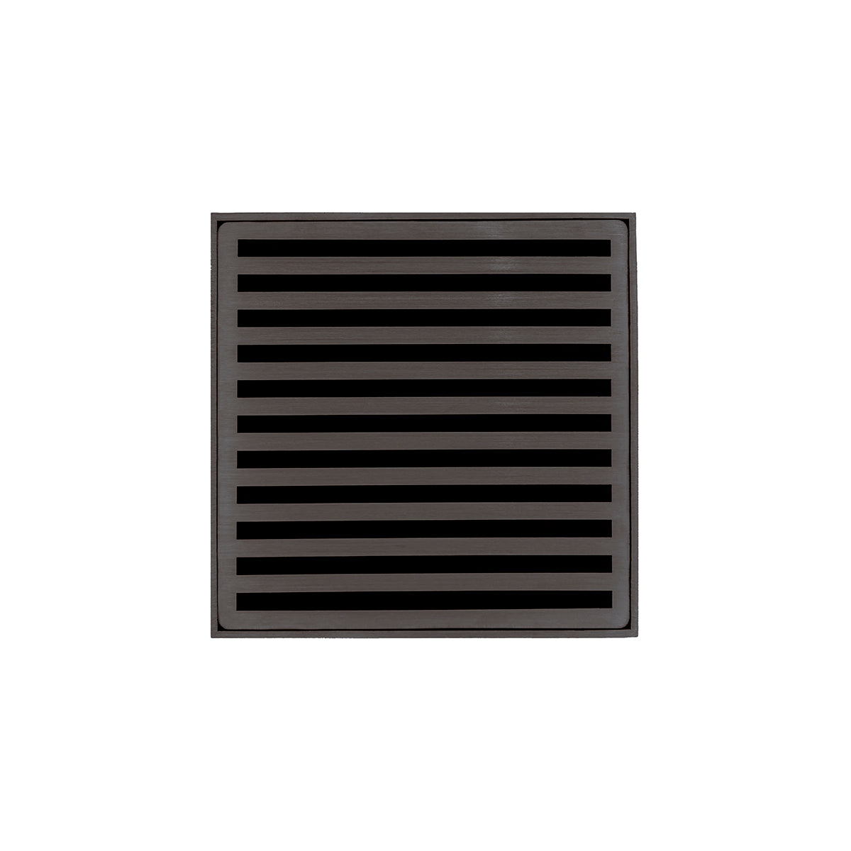 Infinity Drain 5" x 5" ND 5 Premium Center Drain Kit with Lines Pattern Decorative Plate with ABS Drain Body, 2" Outlet