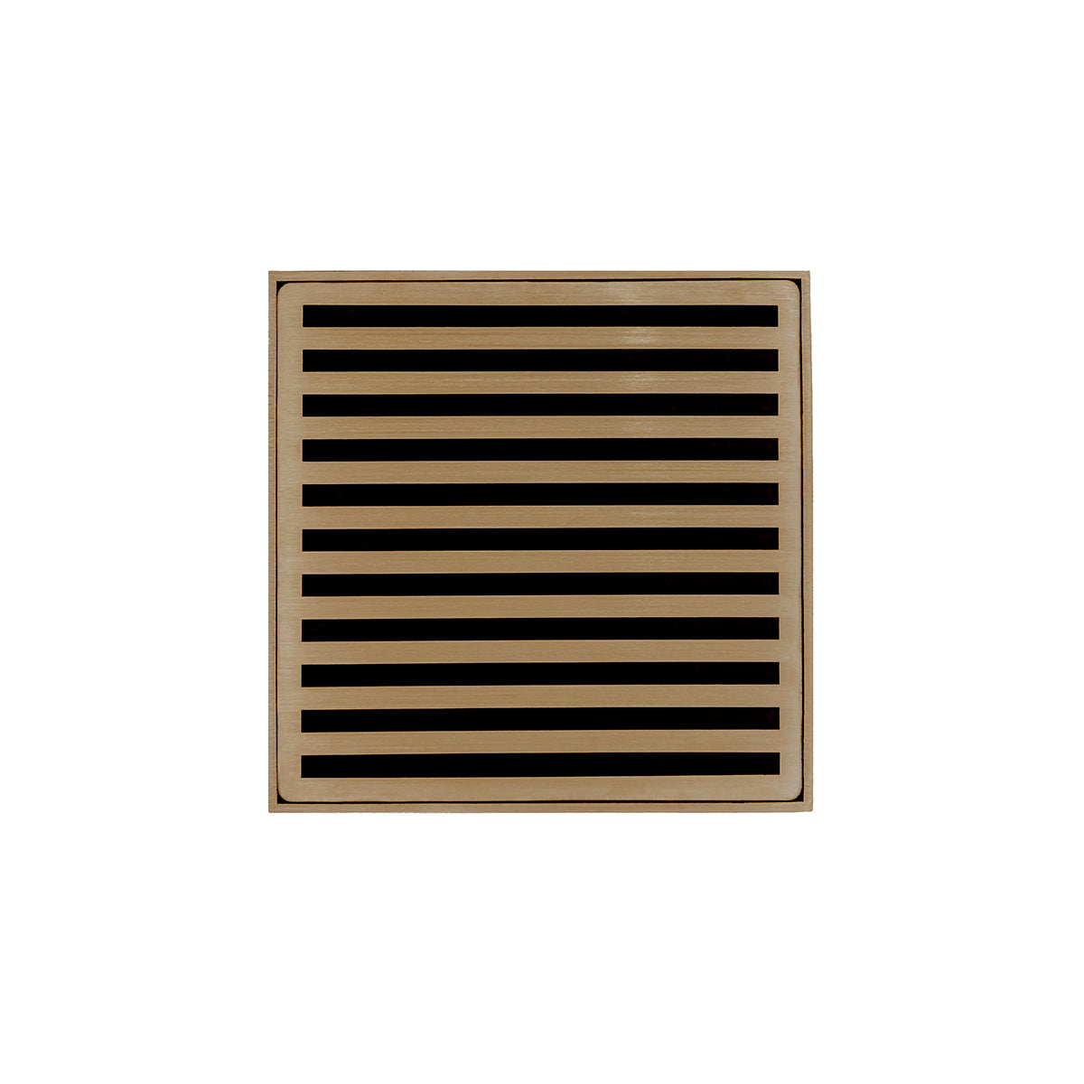 Infinity Drain 5" x 5" ND 5 Premium Center Drain Kit with Lines Pattern Decorative Plate with ABS Drain Body, 2" Outlet