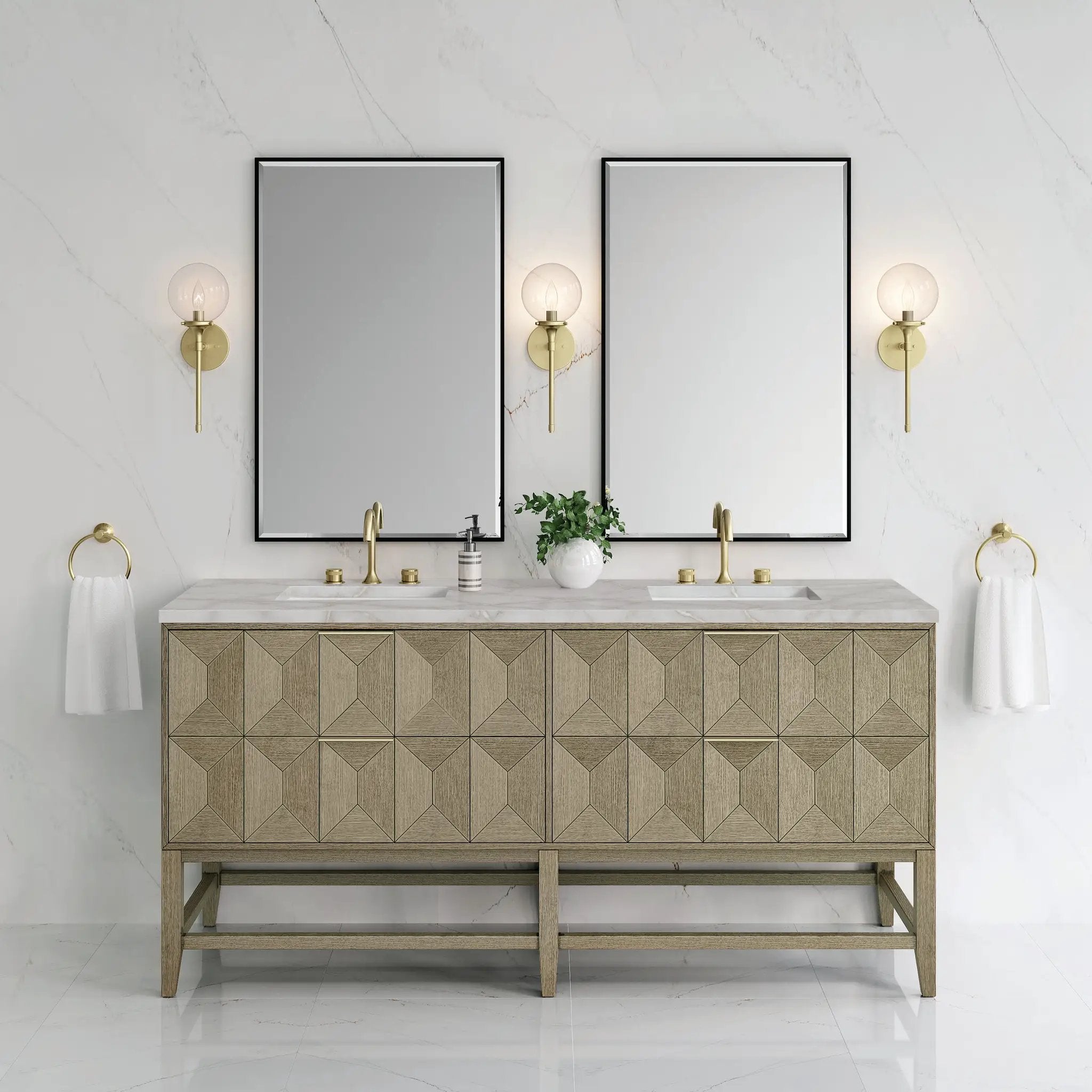 pebble oak vanity