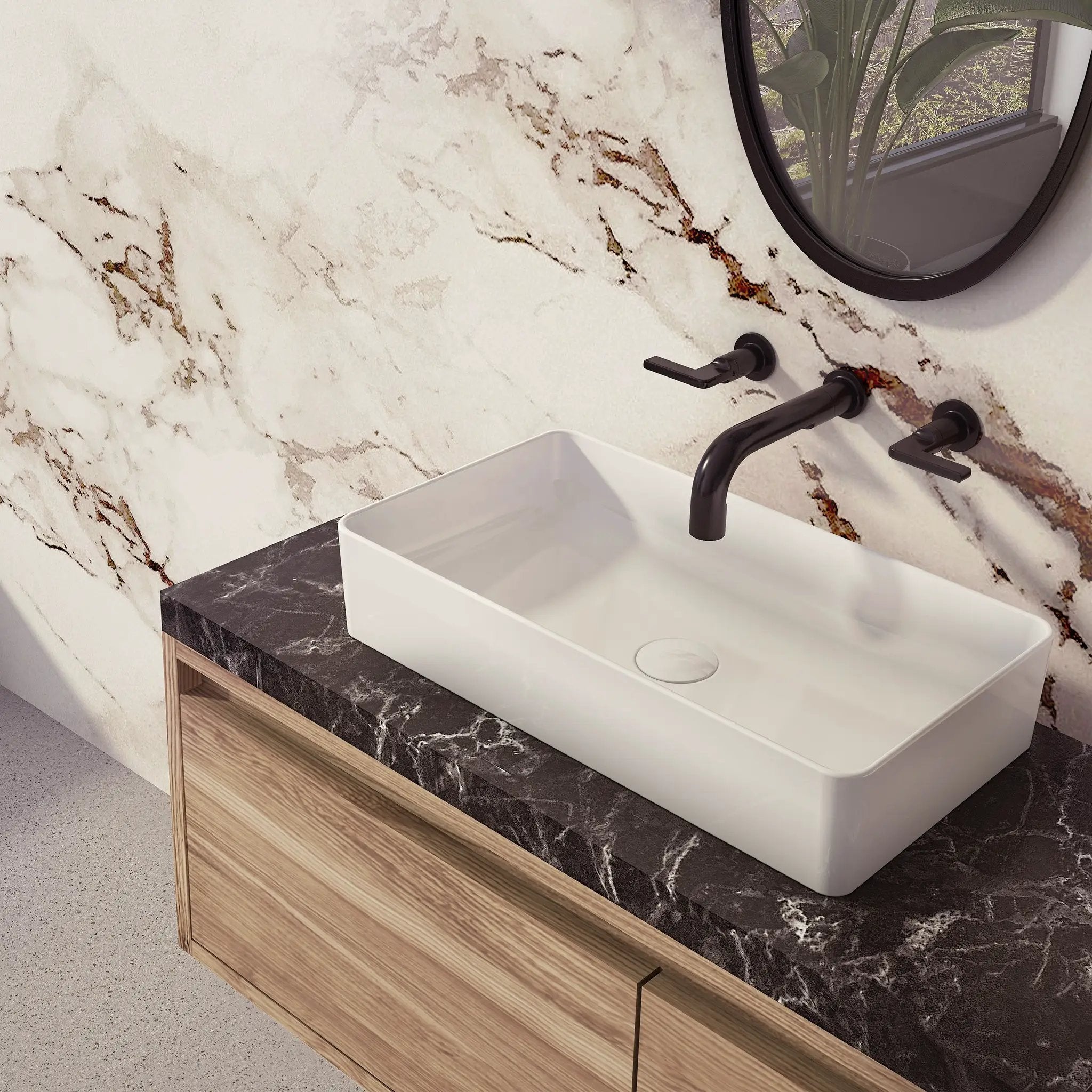 white bathroom sink