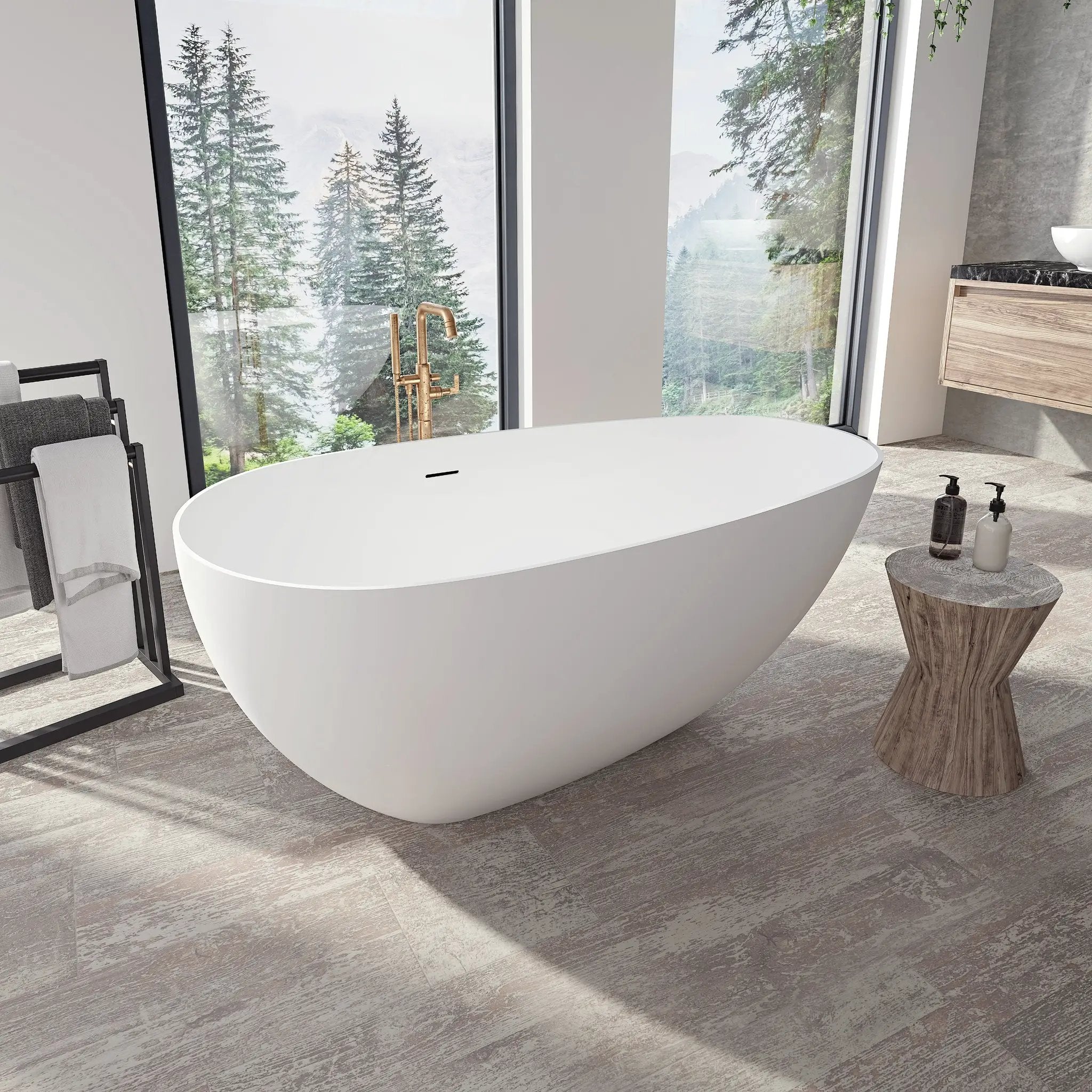 matte white bathtub
